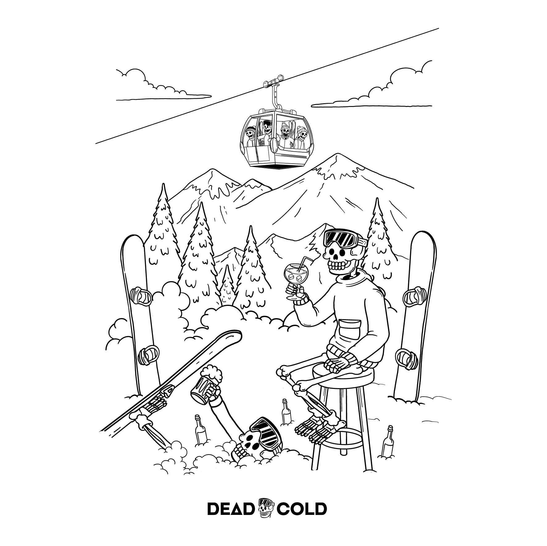 DeadCold Apres Energy - Boarders Longsleeve Tee – White