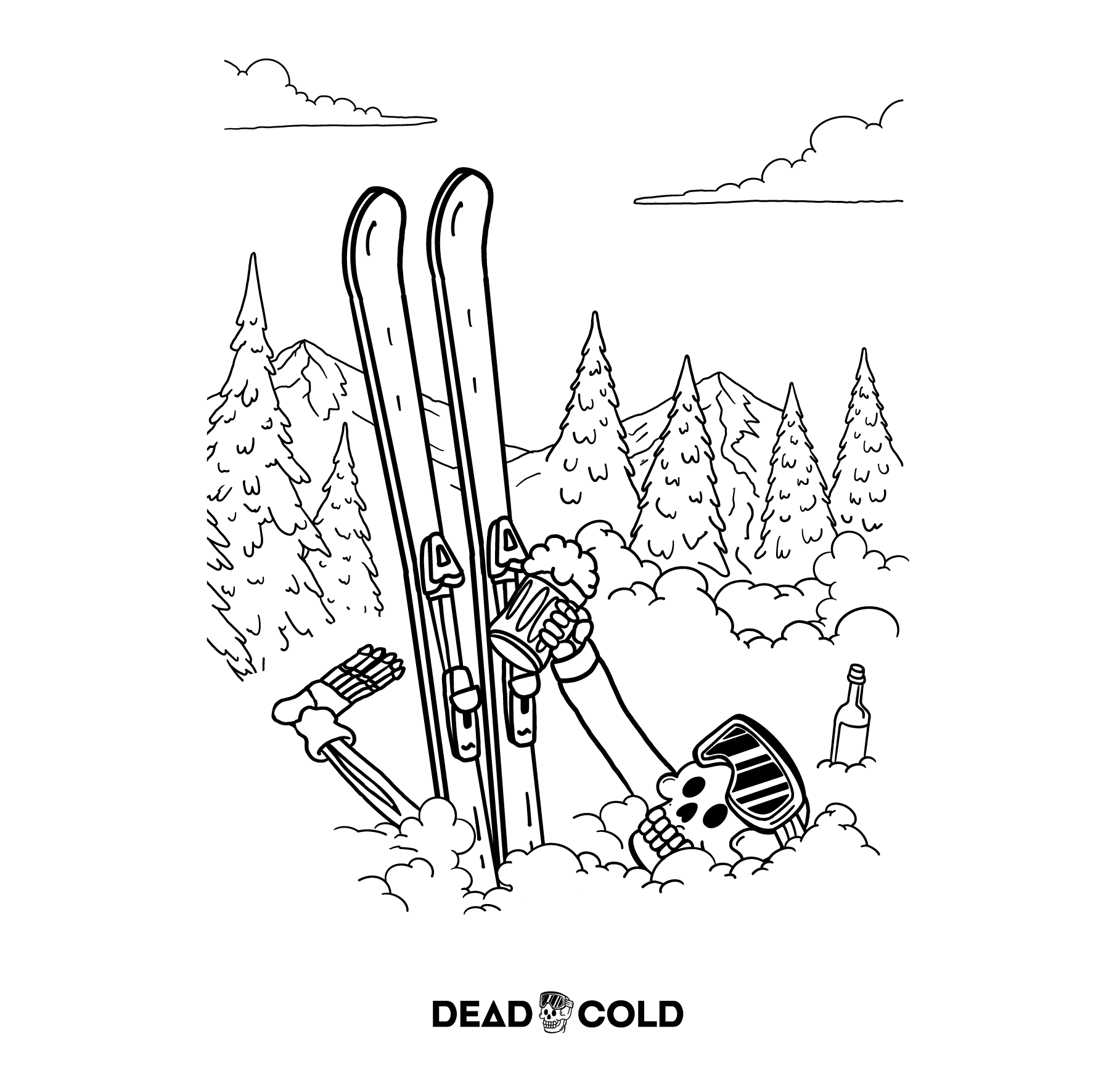 DeadCold After Après Club Longsleeve Tee – White