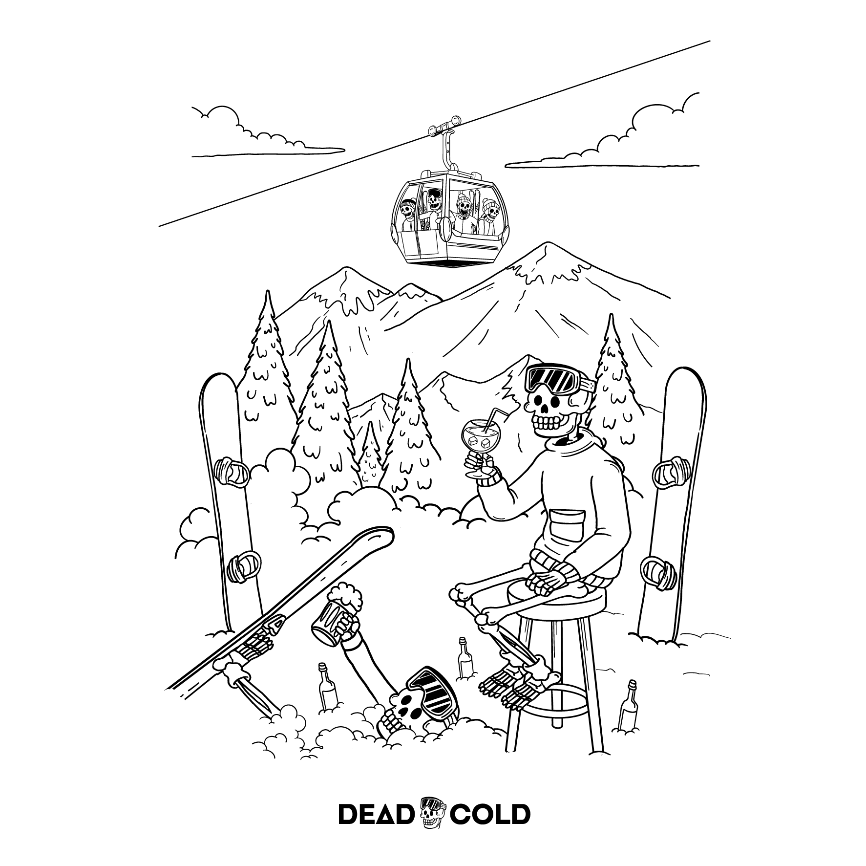 DeadCold Apres Energy - Boarders Tee - White