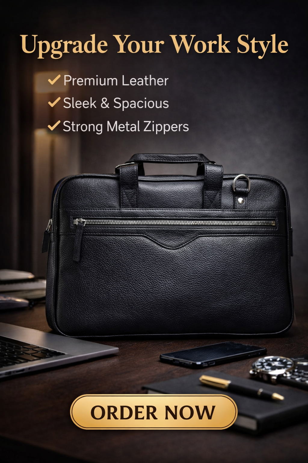 Premium Leather Laptop Bag