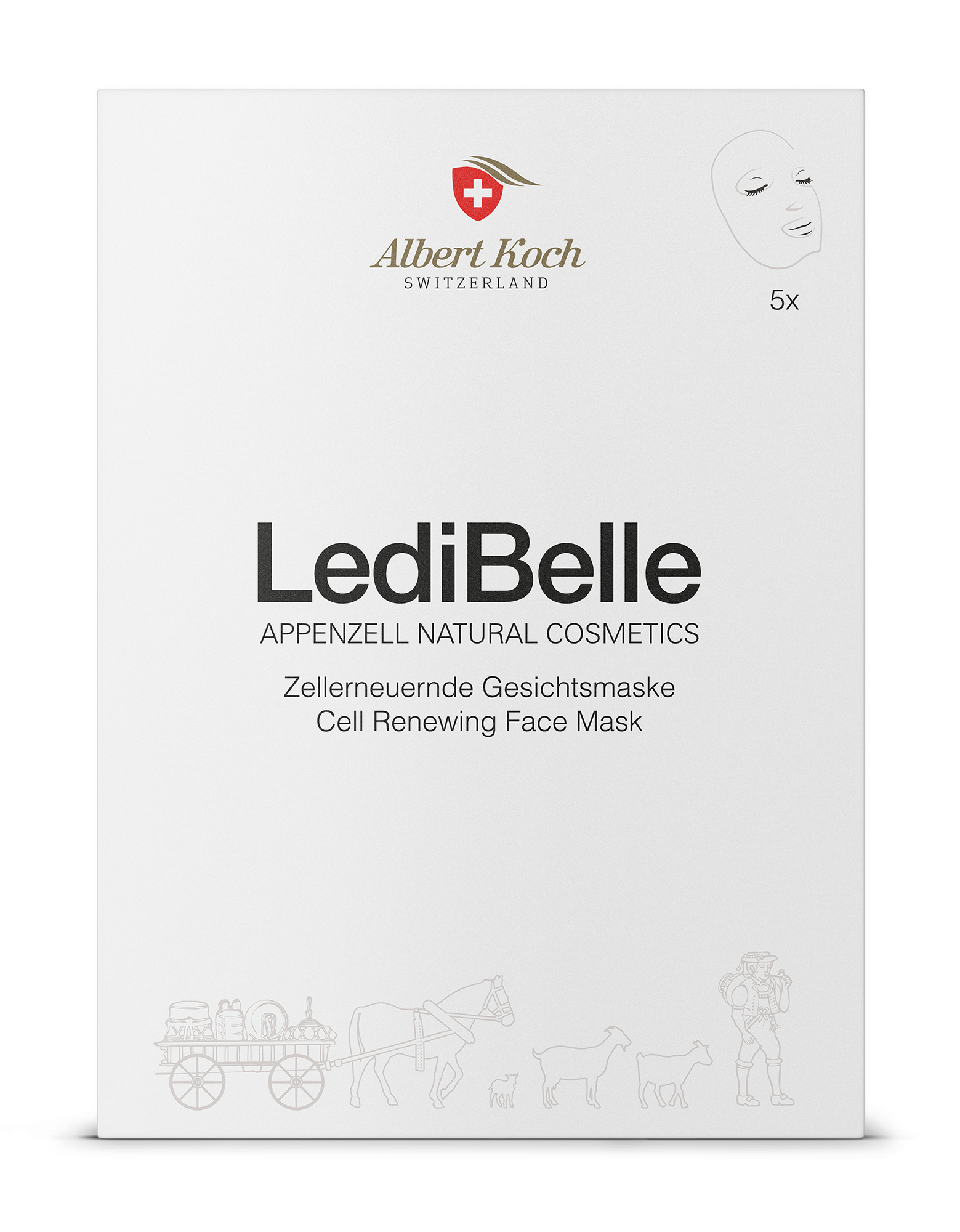 LediBelle bioceliuliozinė kaukė, 1 vnt