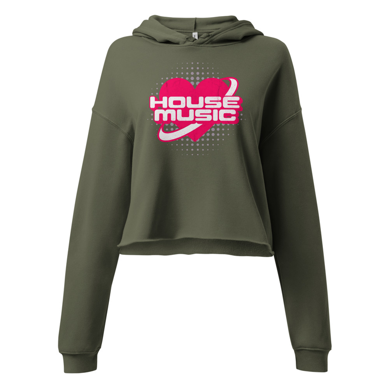 House Music Amor Crop Hoodie