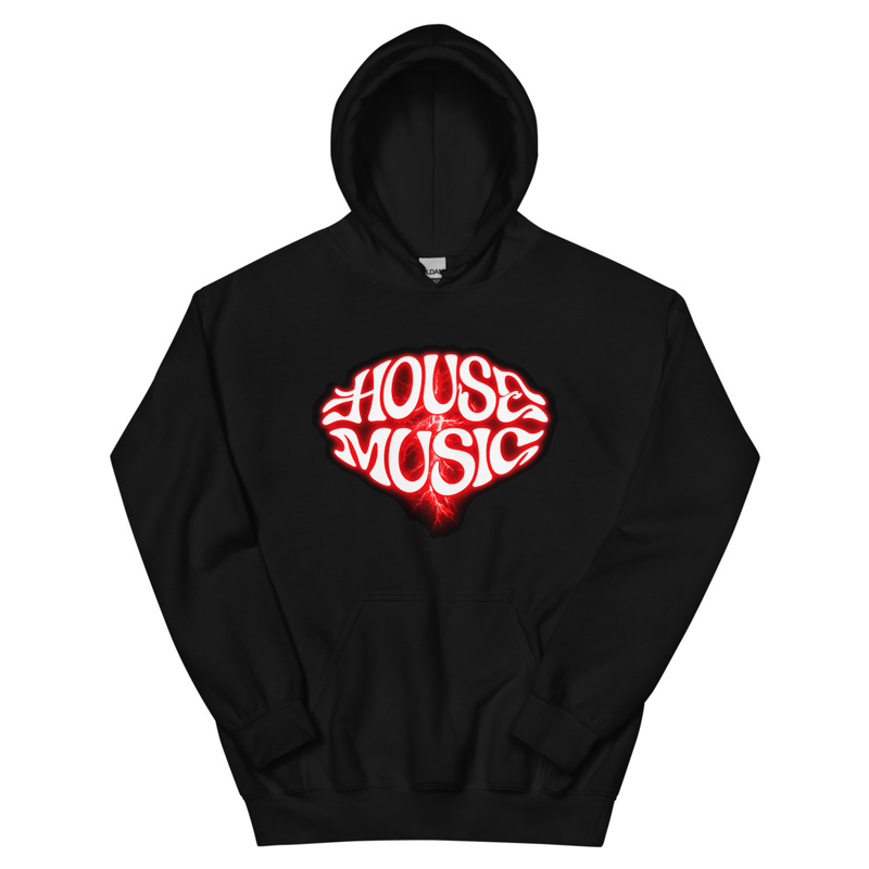Unisex House Music Red Electric Hoodie