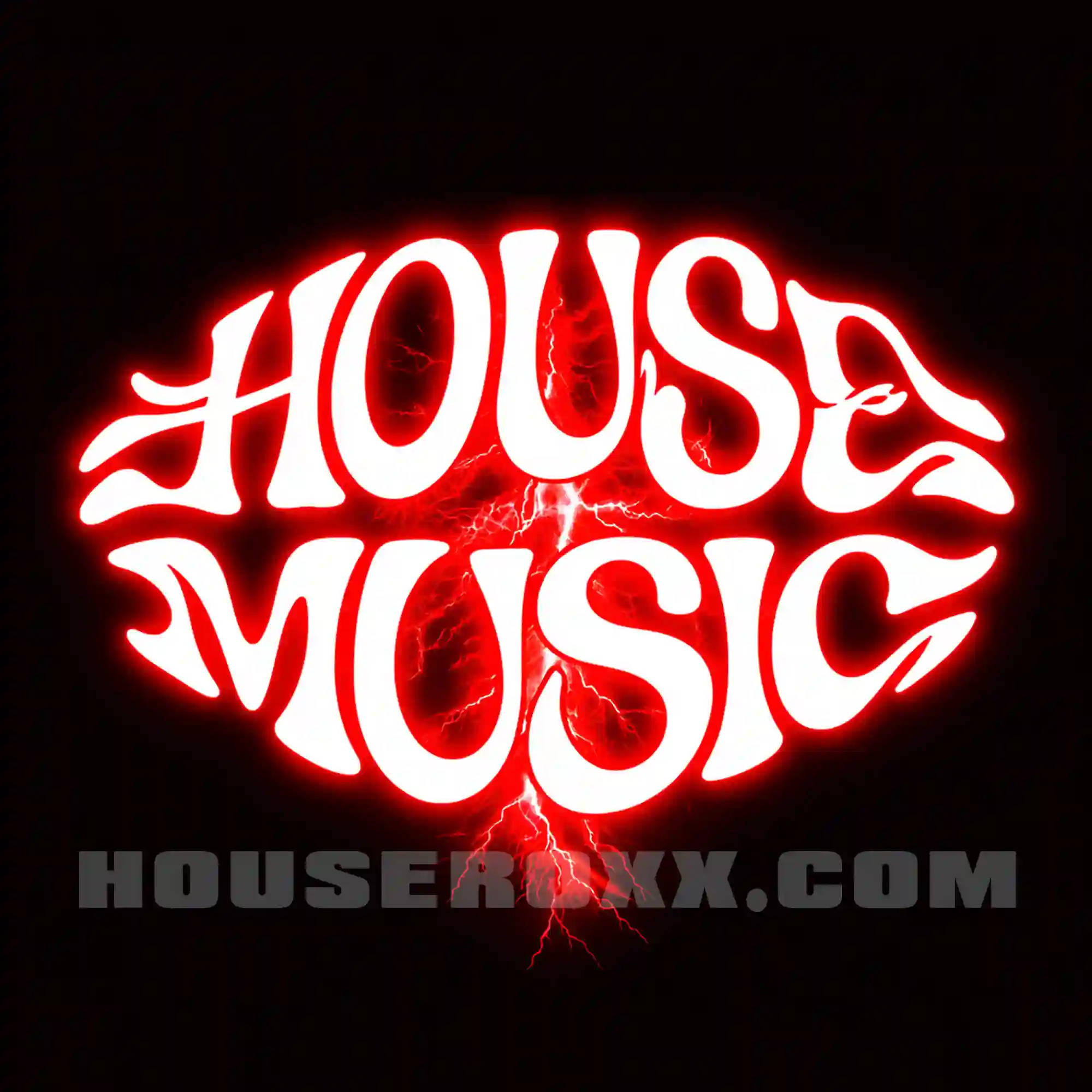 House Music Red Electric Digital Art Print