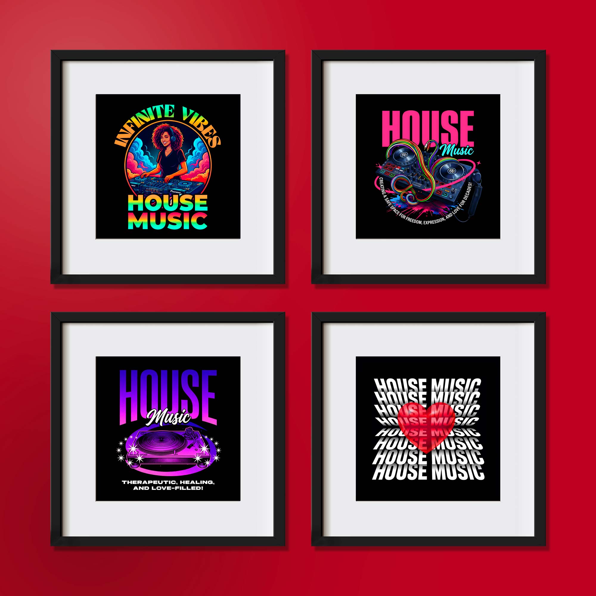 Infinite Vibes House Music Digital Art Print