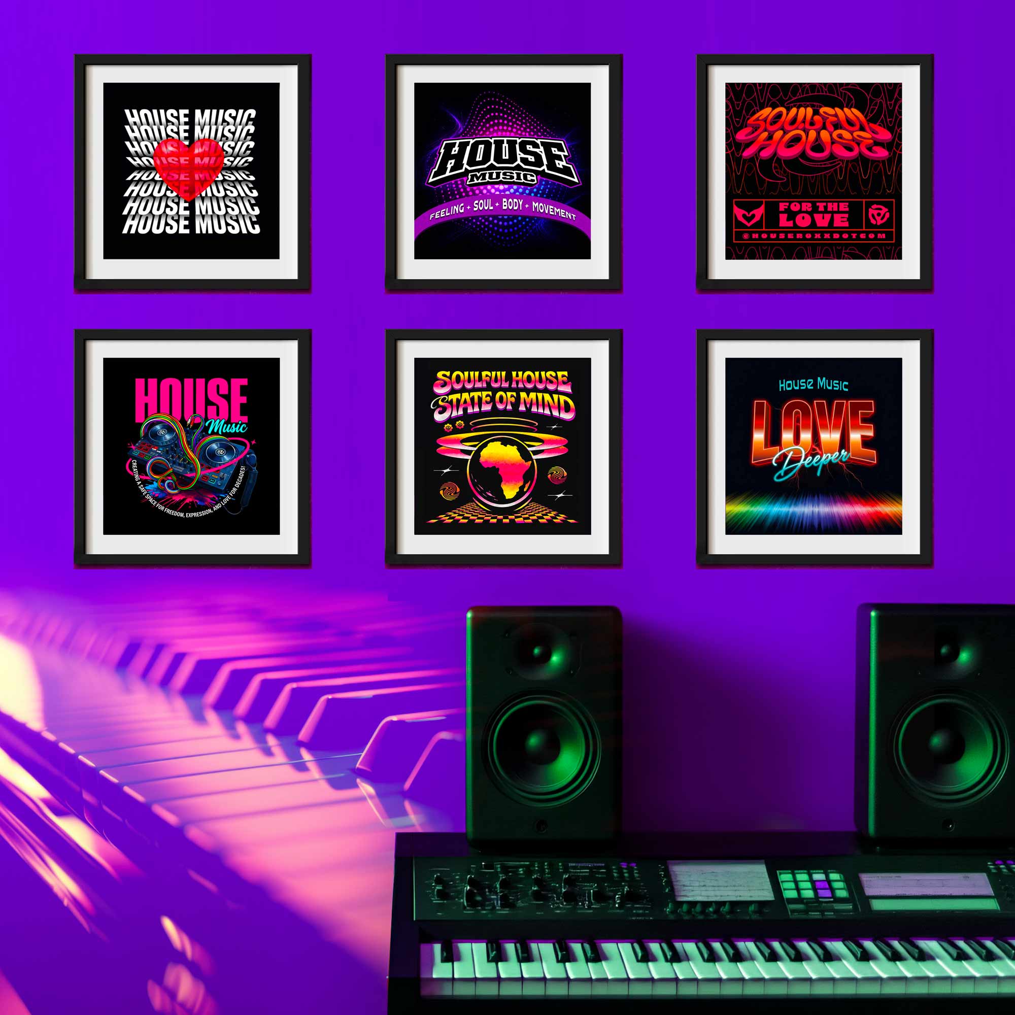 Paradise Bundle 6-Piece Set House Music Digital Art Print Collection