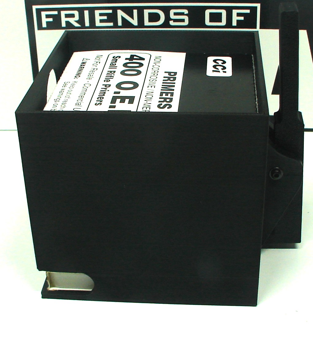 Primer Box Storage Holder and Dispenser Holds 8 Packs of 100 primers