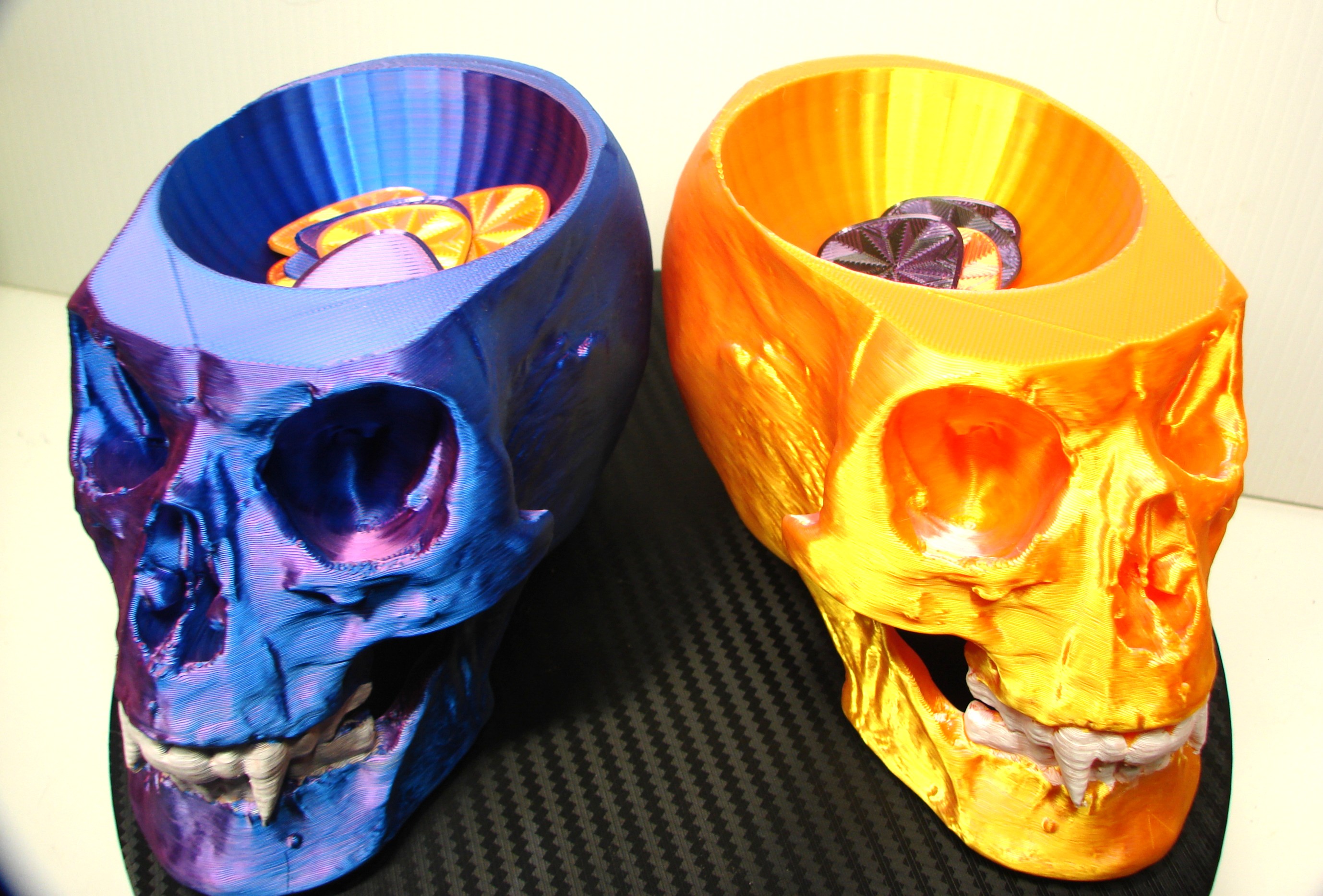 Skull Guitar Pick Holder with Secret Compartment 2 Colors 