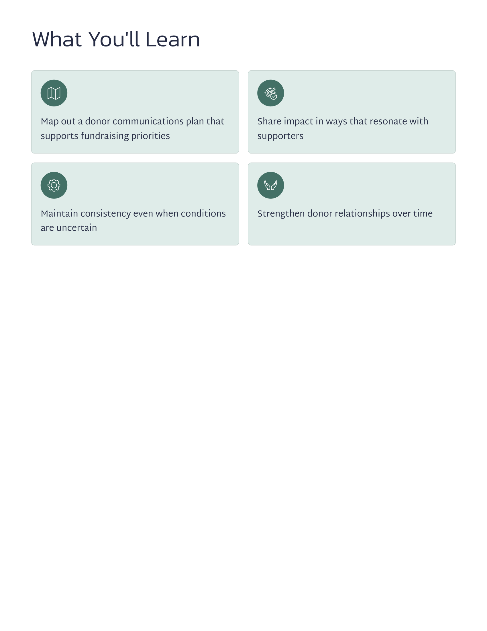 The Donor Communications Plan