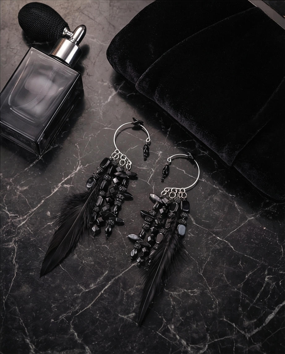 Celestial Night Hawk Ear Cuffs