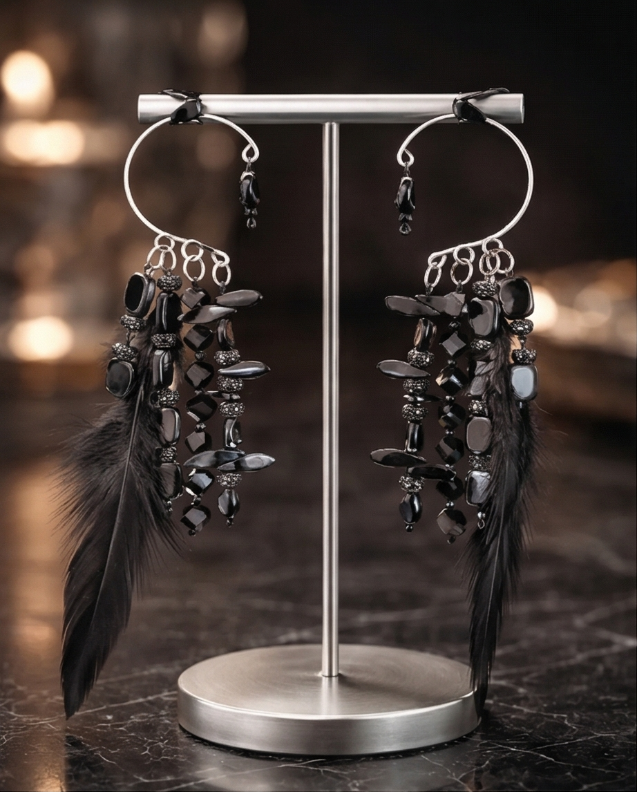 Celestial Night Hawk Ear Cuffs
