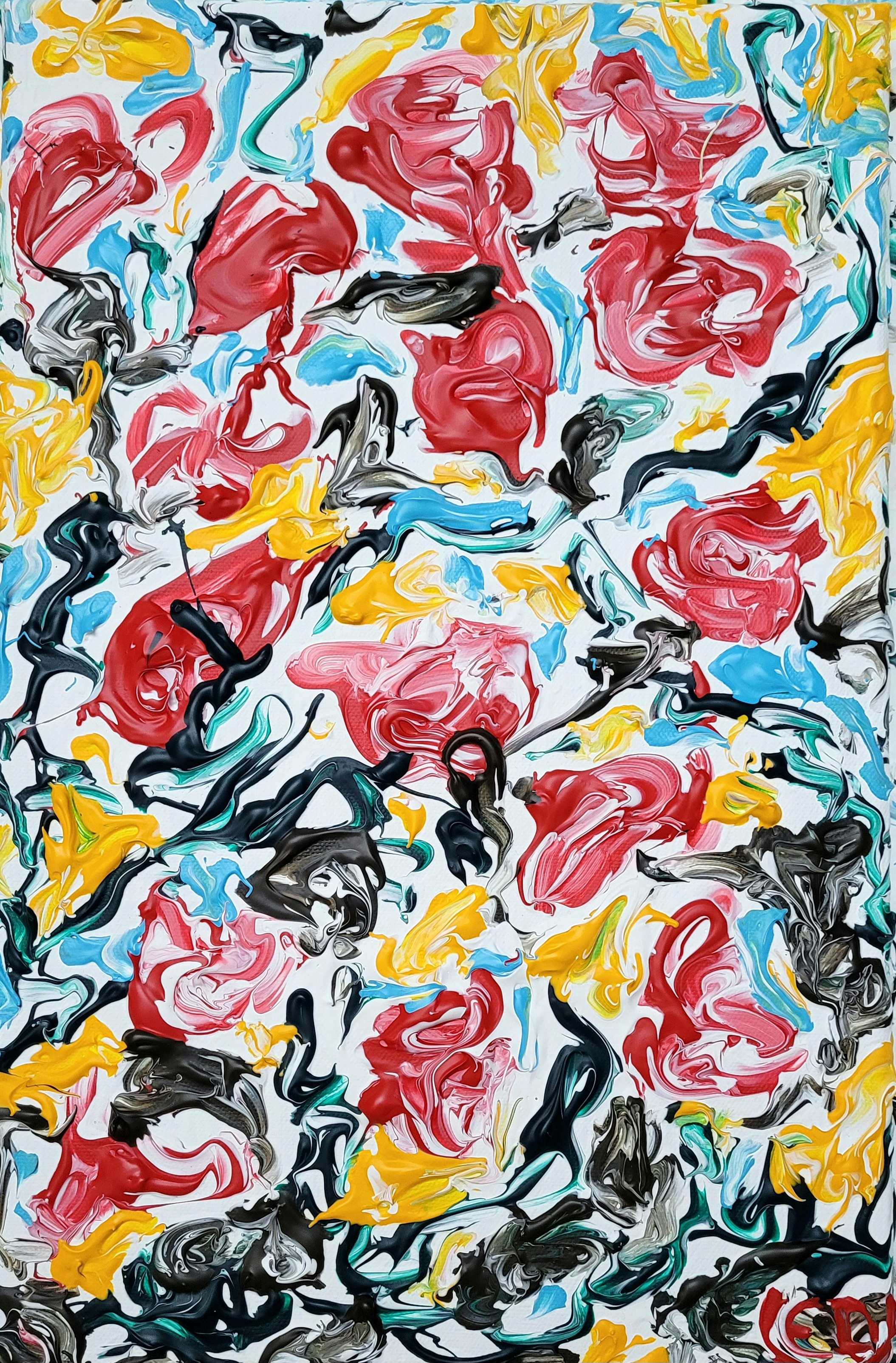 Roses d'hiver, peinture contemporaine, Eveline David-Valette