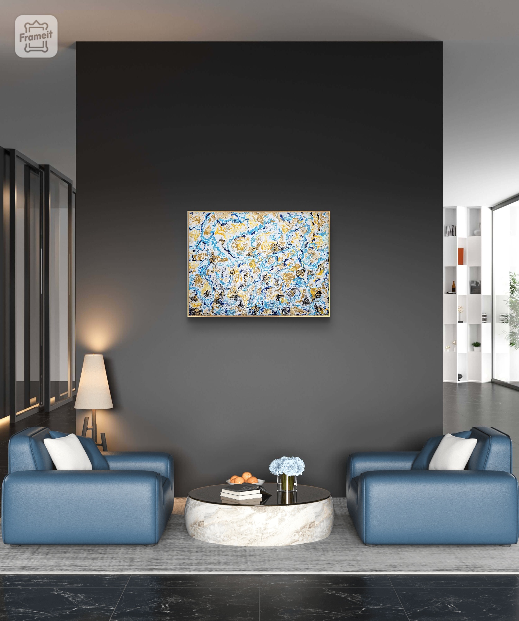 Jeux du sable et de l'eau sur la plage d'Houlgate, peinture contemporaine.