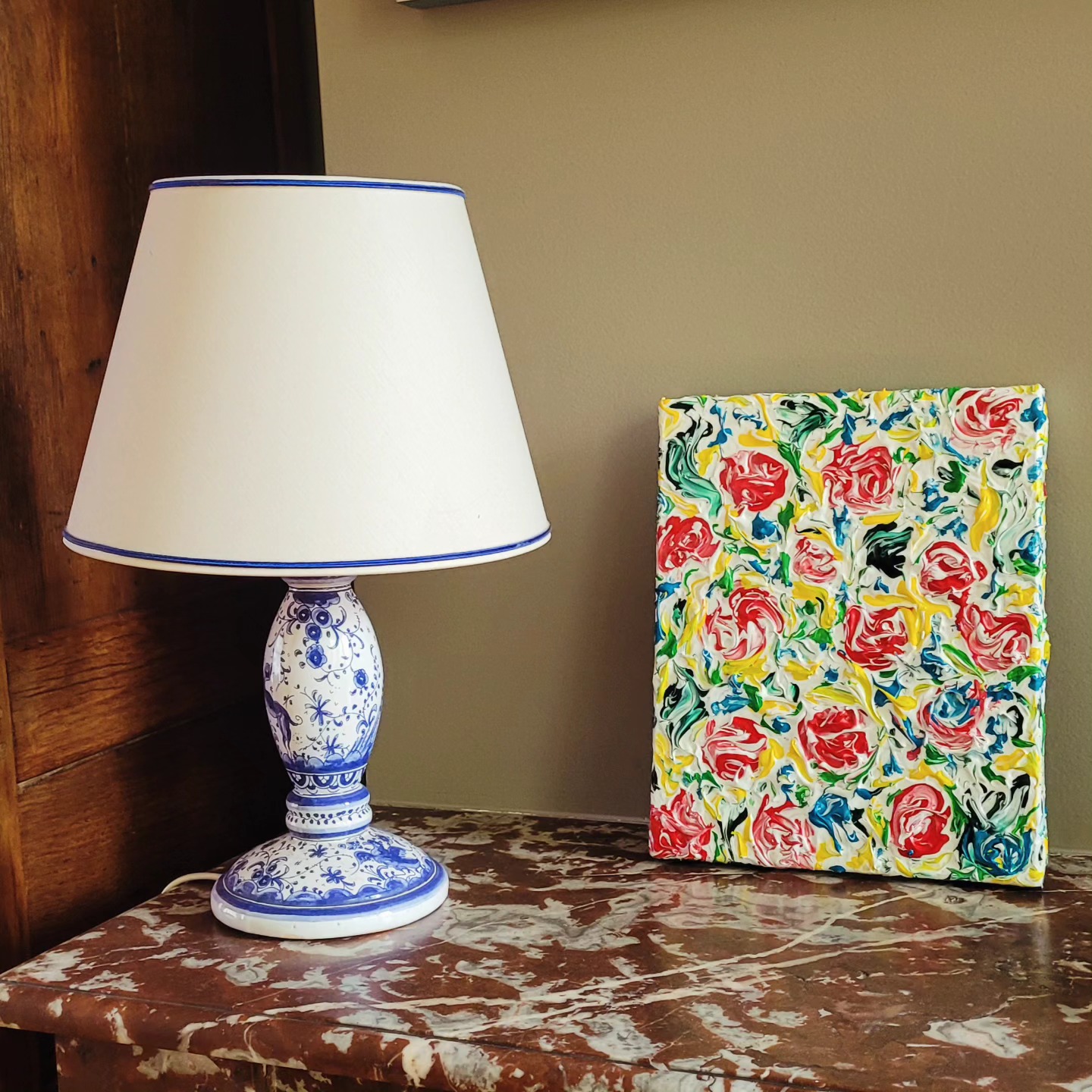 Des roses, peinture contemporaine, Eveline David-Valette