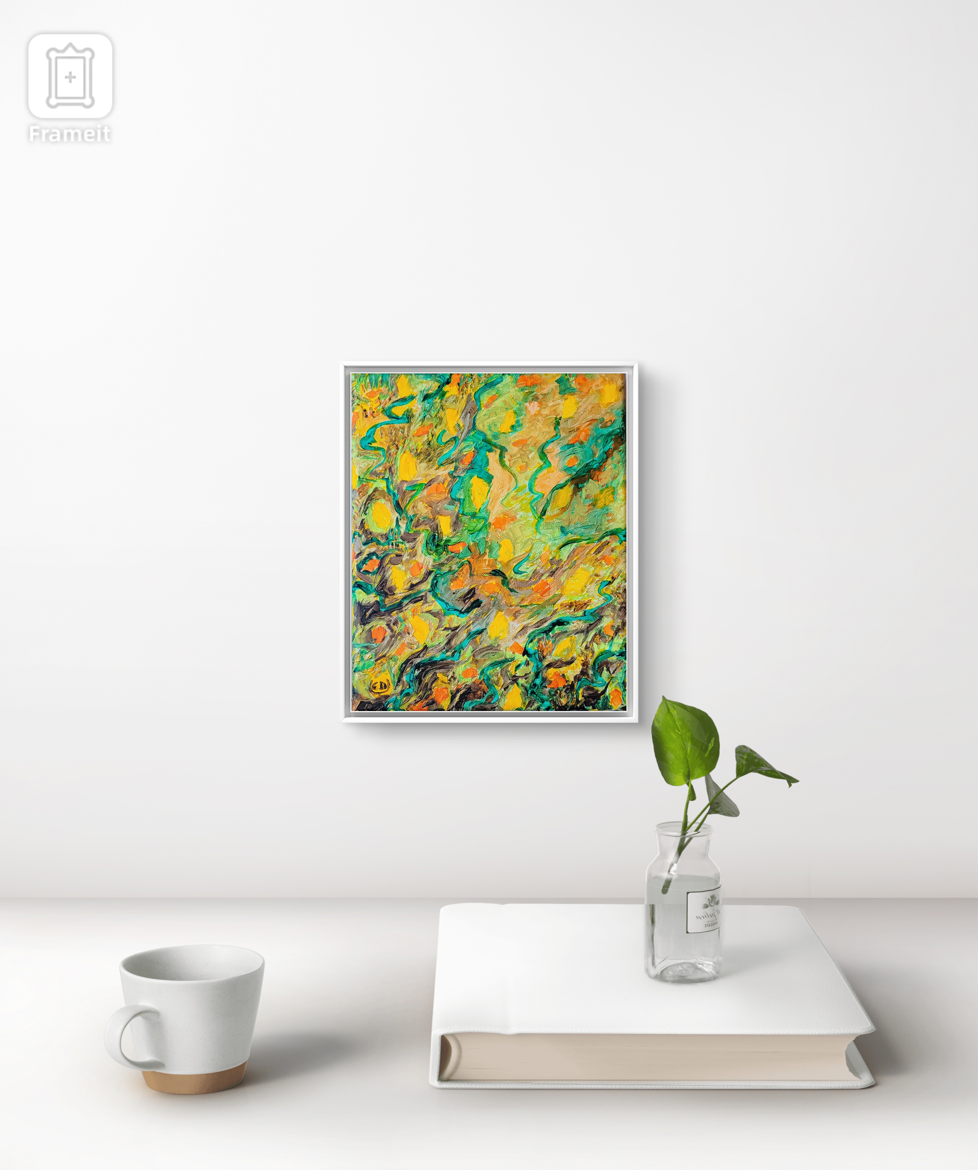 Vent d'automne en forêt, peinture contemporaine, Eveline David-Valette