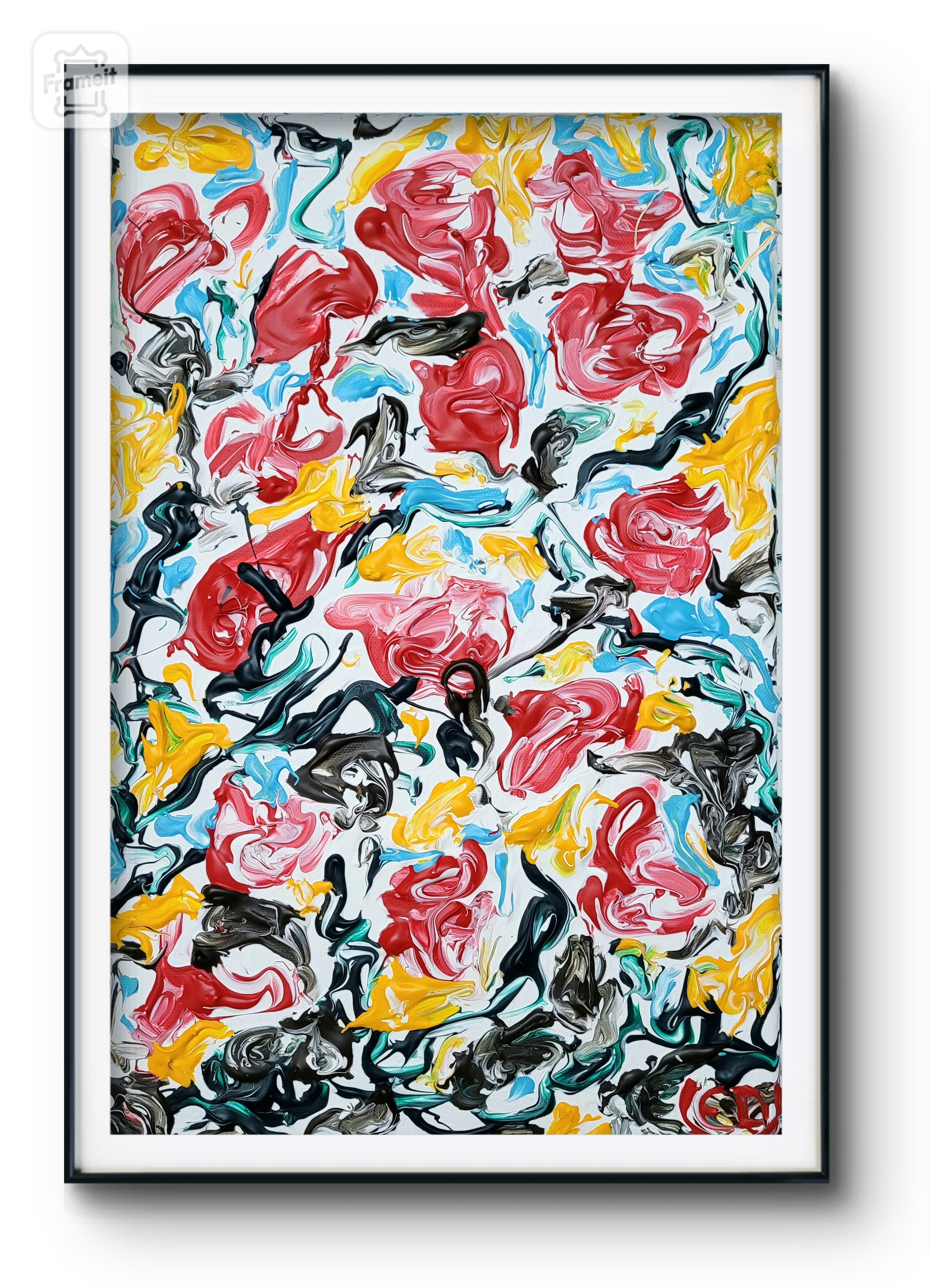 Roses d'hiver, peinture contemporaine, Eveline David-Valette