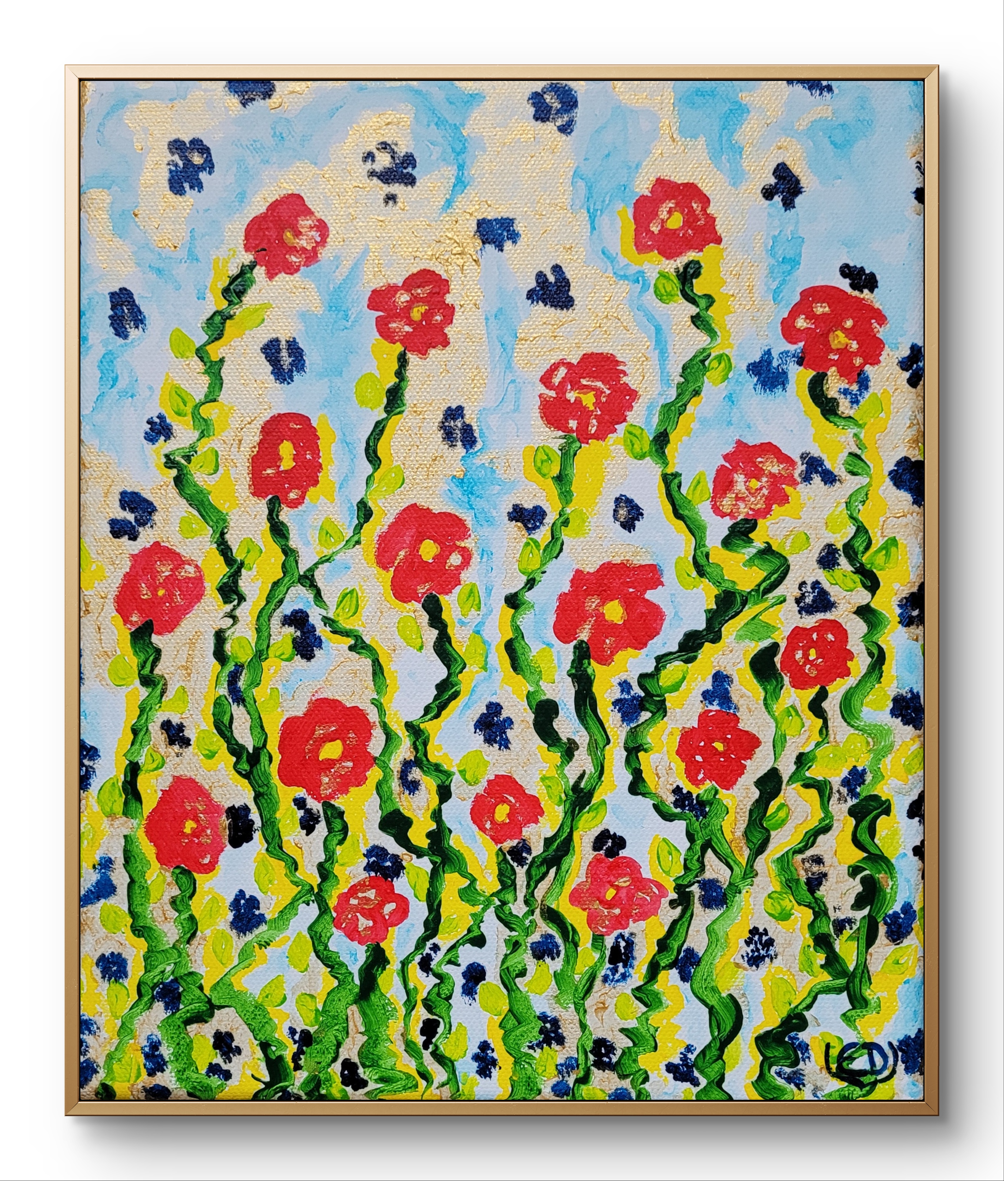 Poésie, peinture contemporaine de fleurs, Eveline David-Valette