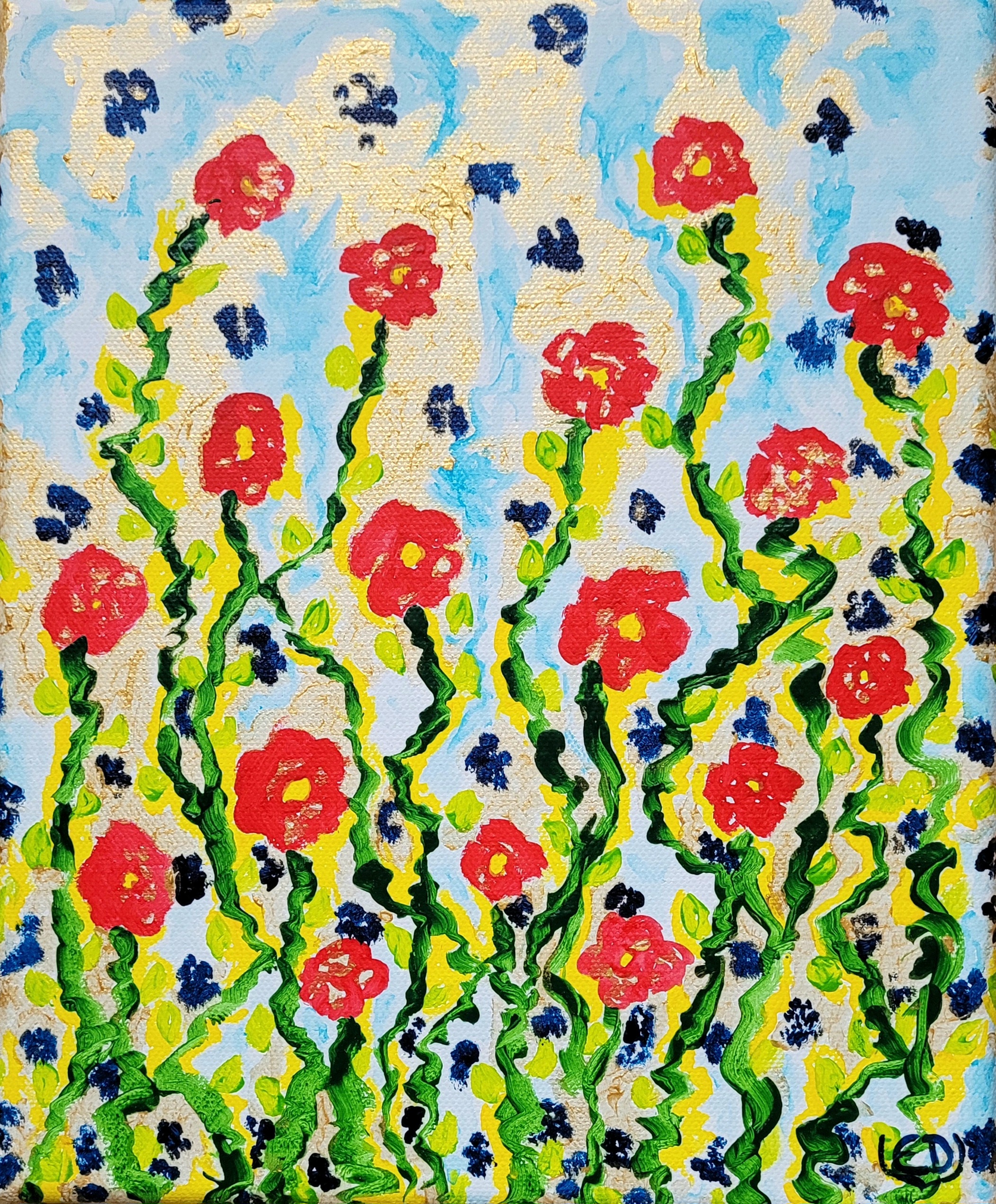 Poésie, peinture contemporaine de fleurs, Eveline David-Valette