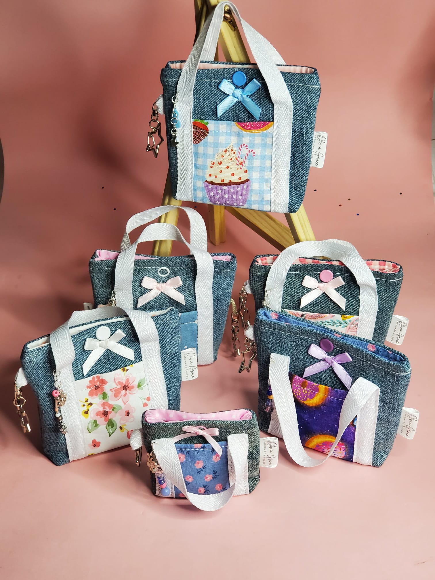 Denim Micro Tote Keychain