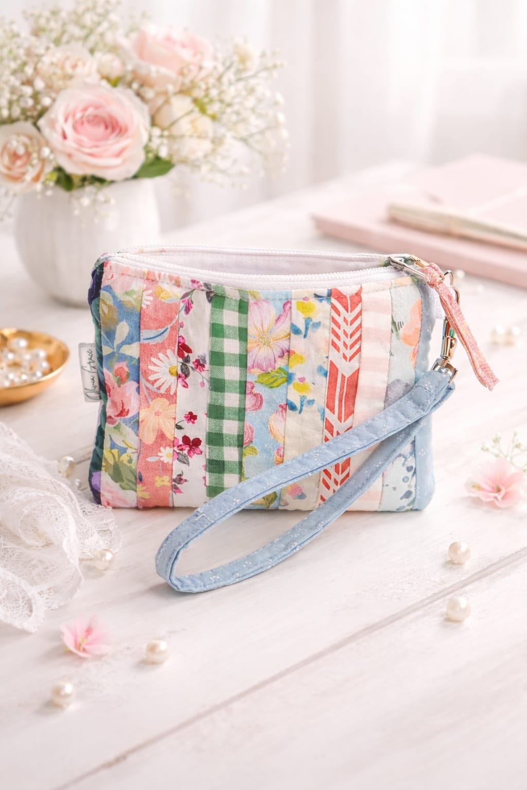 Genevieve Patchwork Wristlet Purse