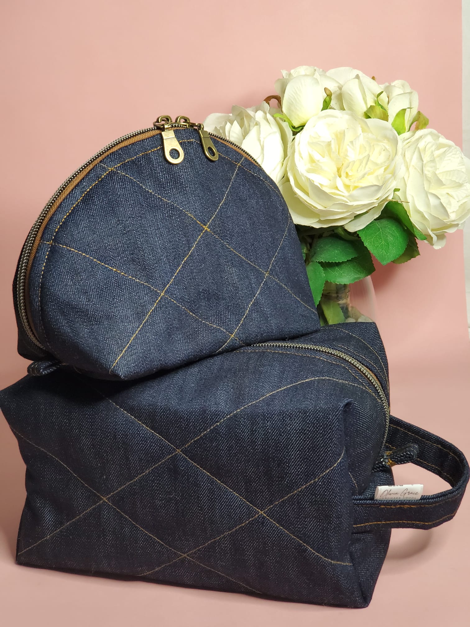 Denim Cosmetic Pouches