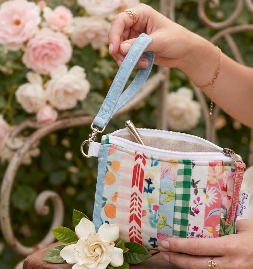 Genevieve Patchwork Wristlet Purse