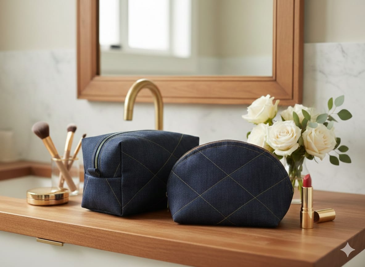 Denim Cosmetic Pouches