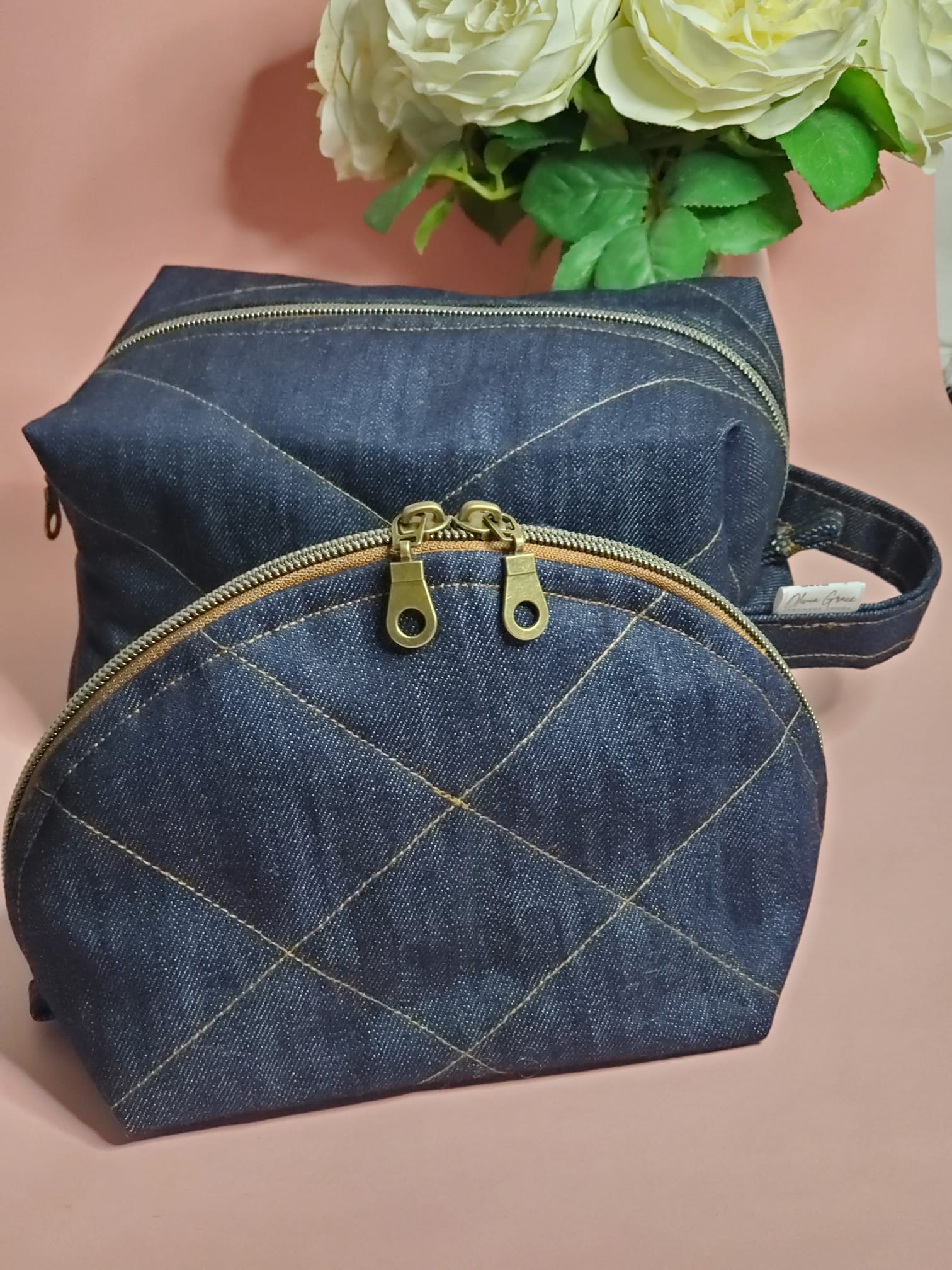 Denim Cosmetic Pouches