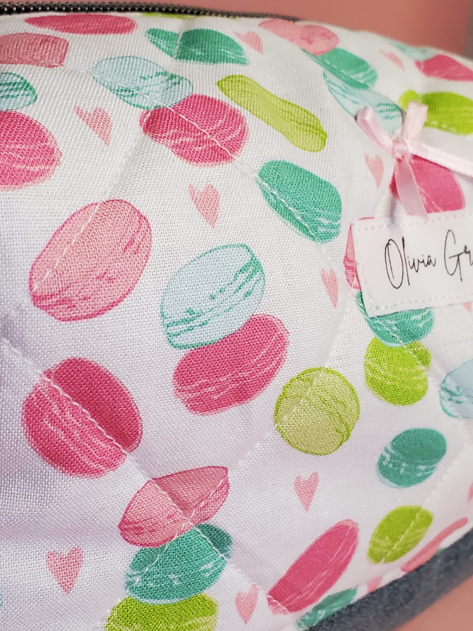 Sweet Love Macaron Print Makeup Bag