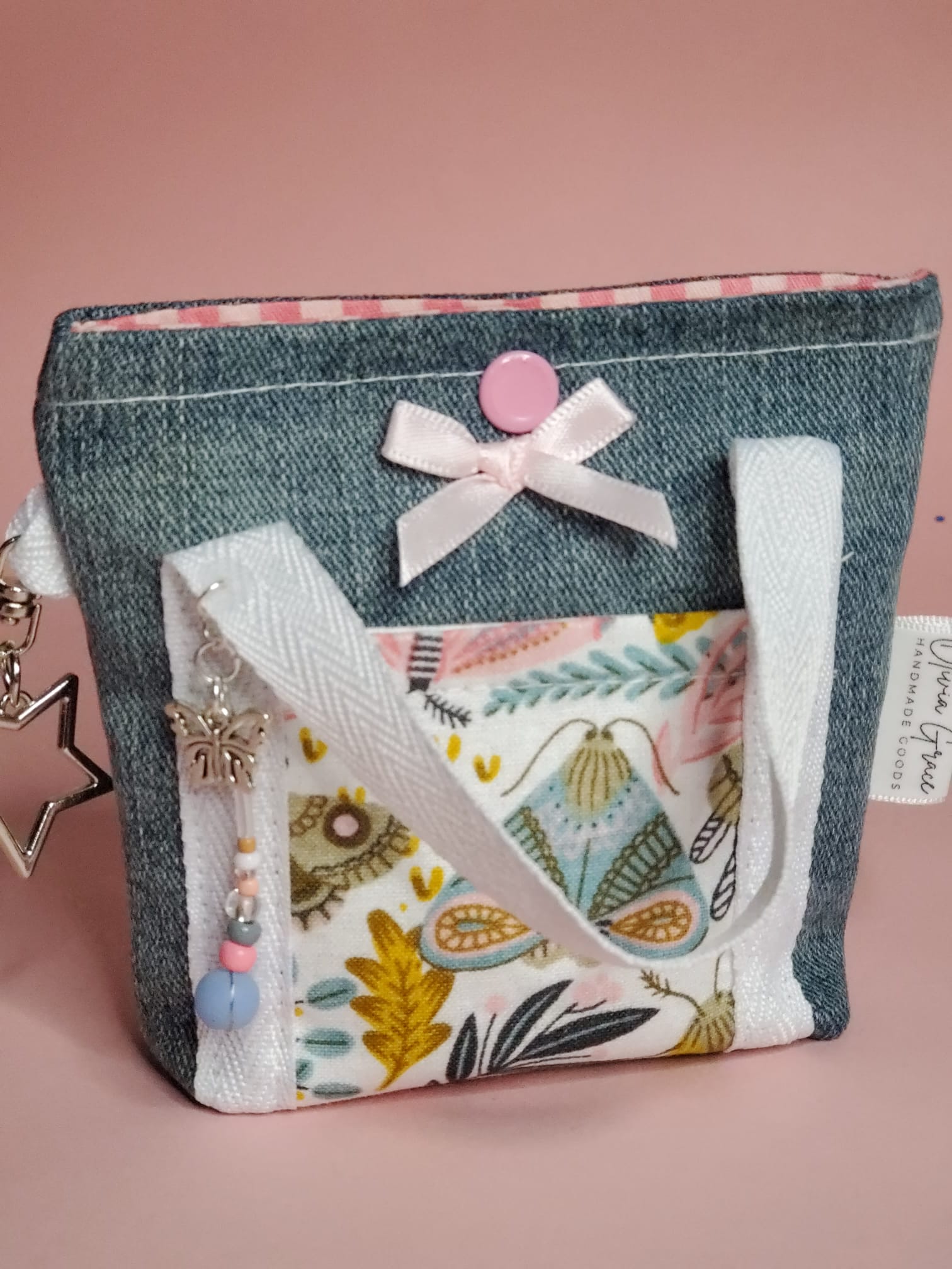 Denim Micro Tote Keychain