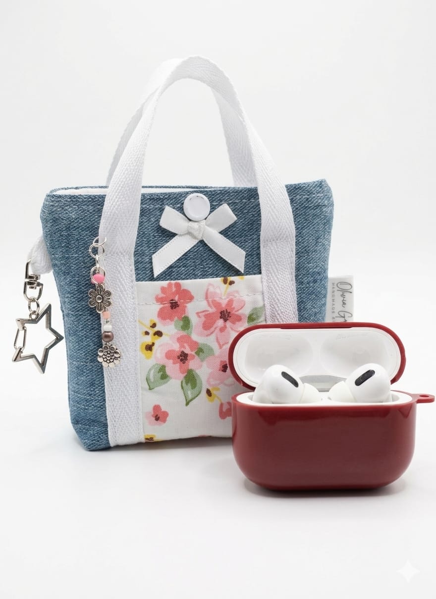 Denim Micro Tote Keychain