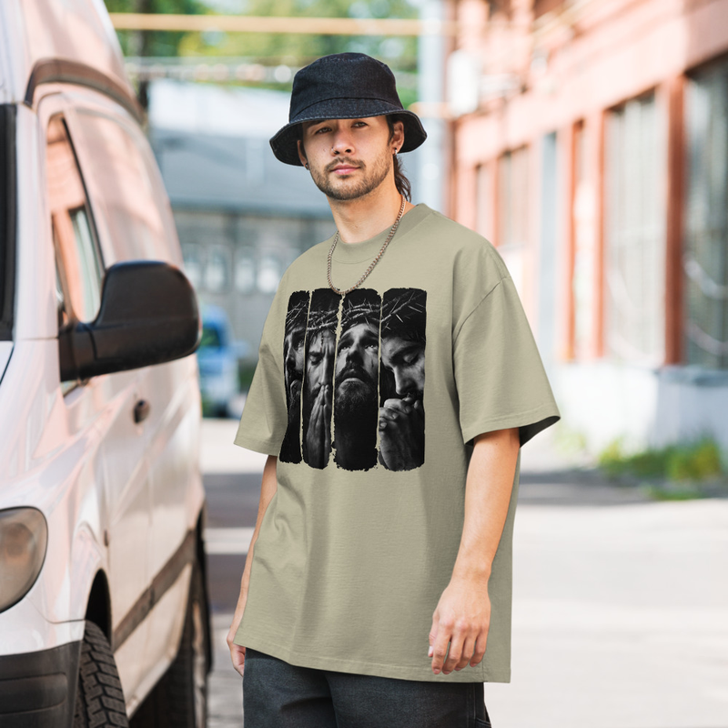 Gethsemane Jesus sweating Drops of Blood Oversized T-shirt