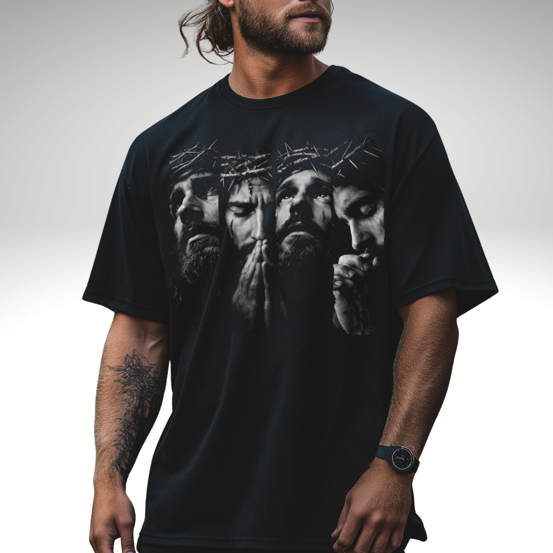 Gethsemane Jesus sweating Drops of Blood Oversized T-shirt