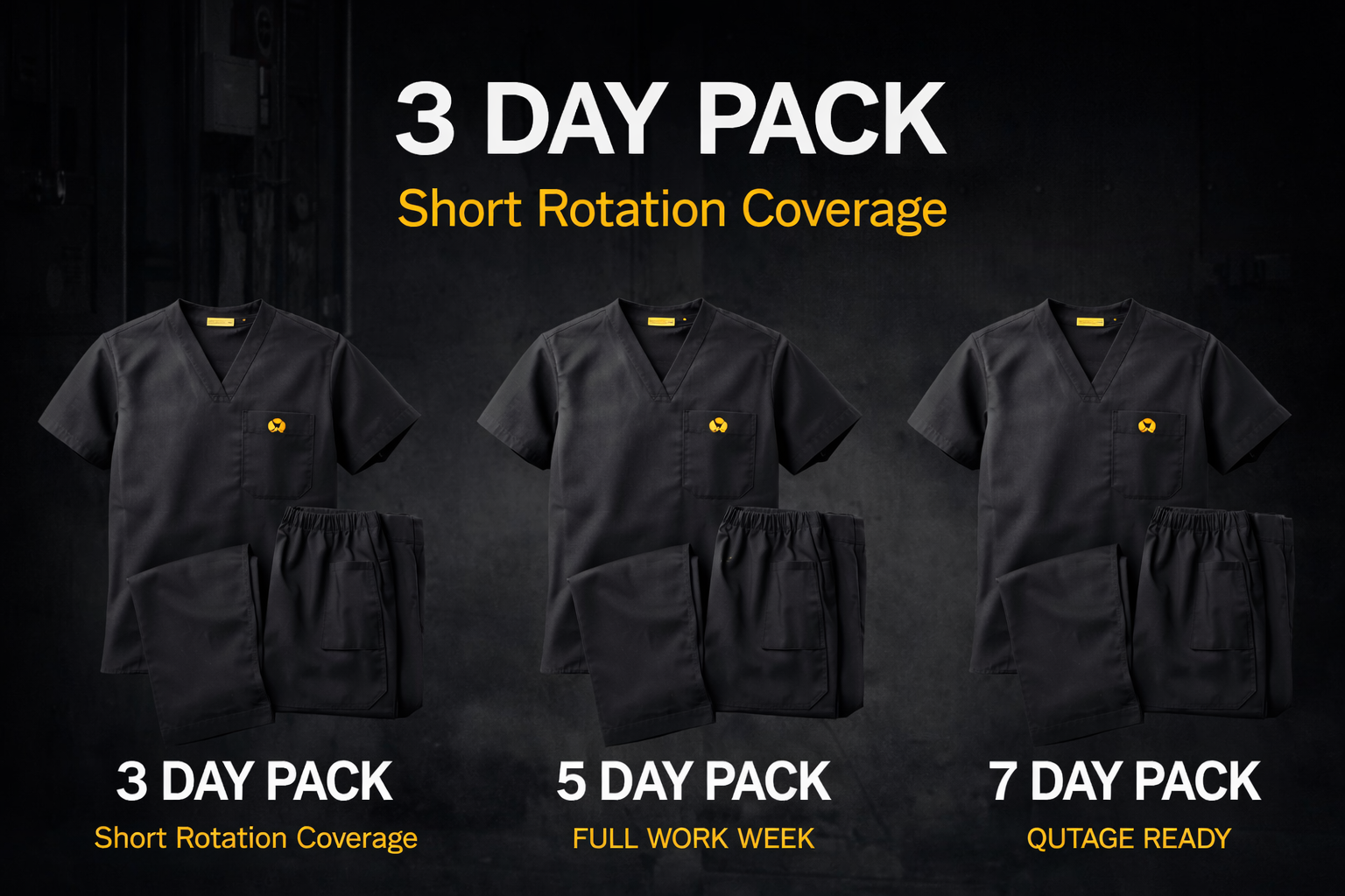 Nuke Life Gear Work Week Scrub Packs – Nuclear Edition