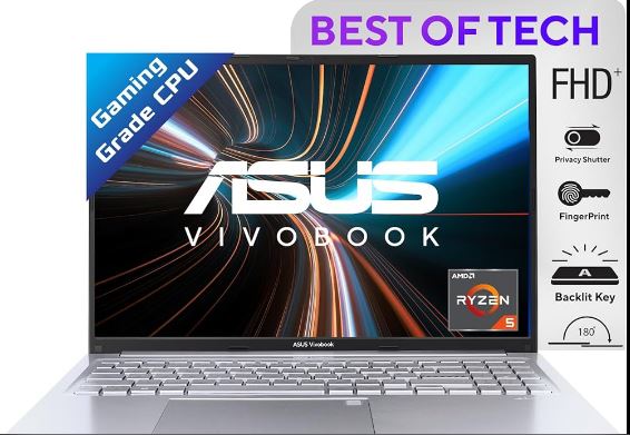 ASUS Ryzen 5 Laptop (R5, 8GB RAM, 512GB SSD) – 15.6" IPS Display, Silver