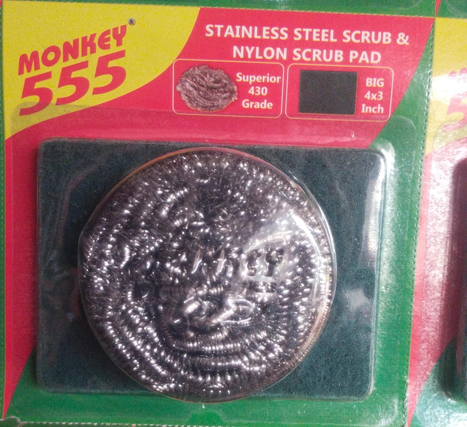 Monkey 555 Stainless Steel Scrubber Scrub Pad,