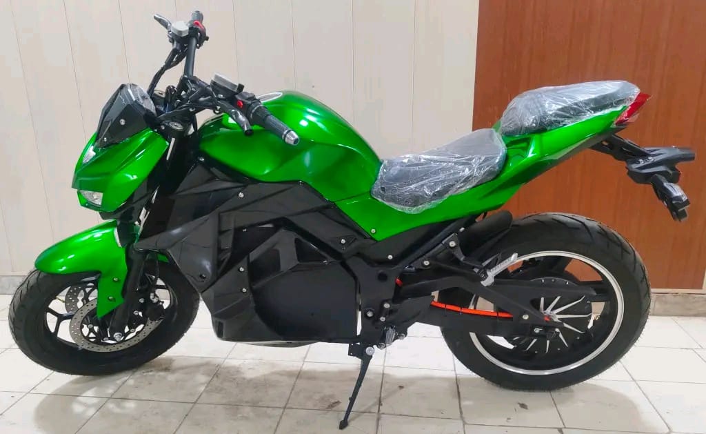 Green Sports Motorcycle