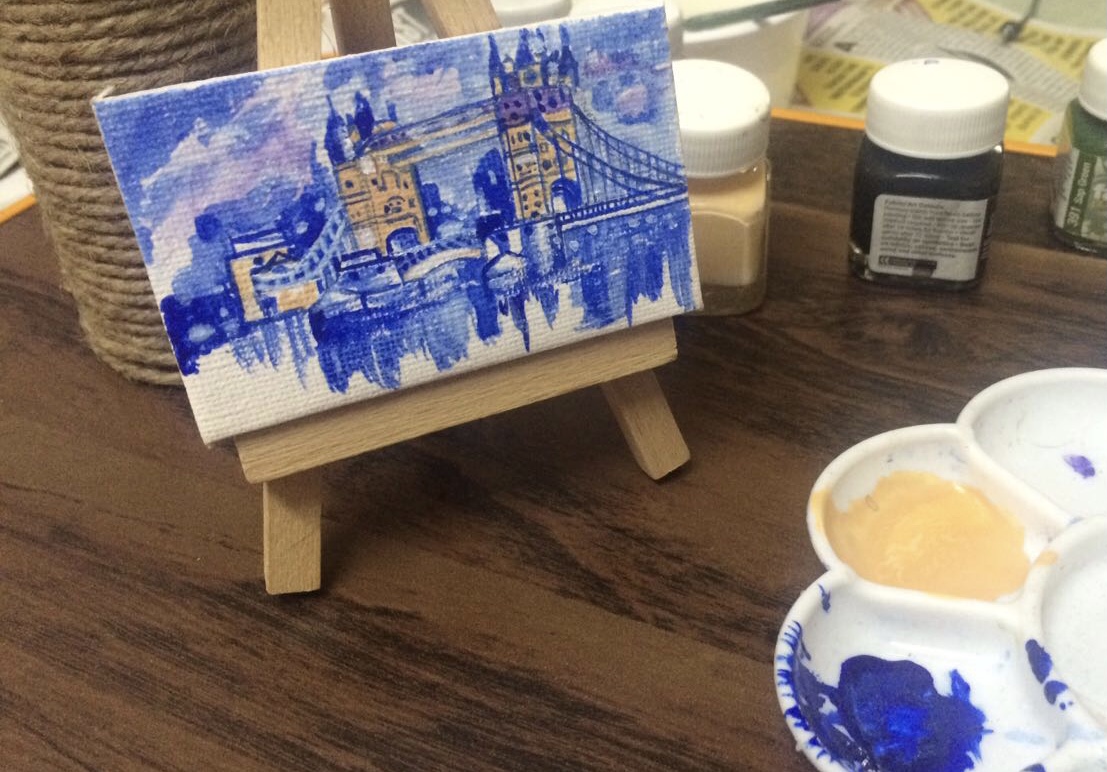 Hand-painted London Bridge Mini Canvas