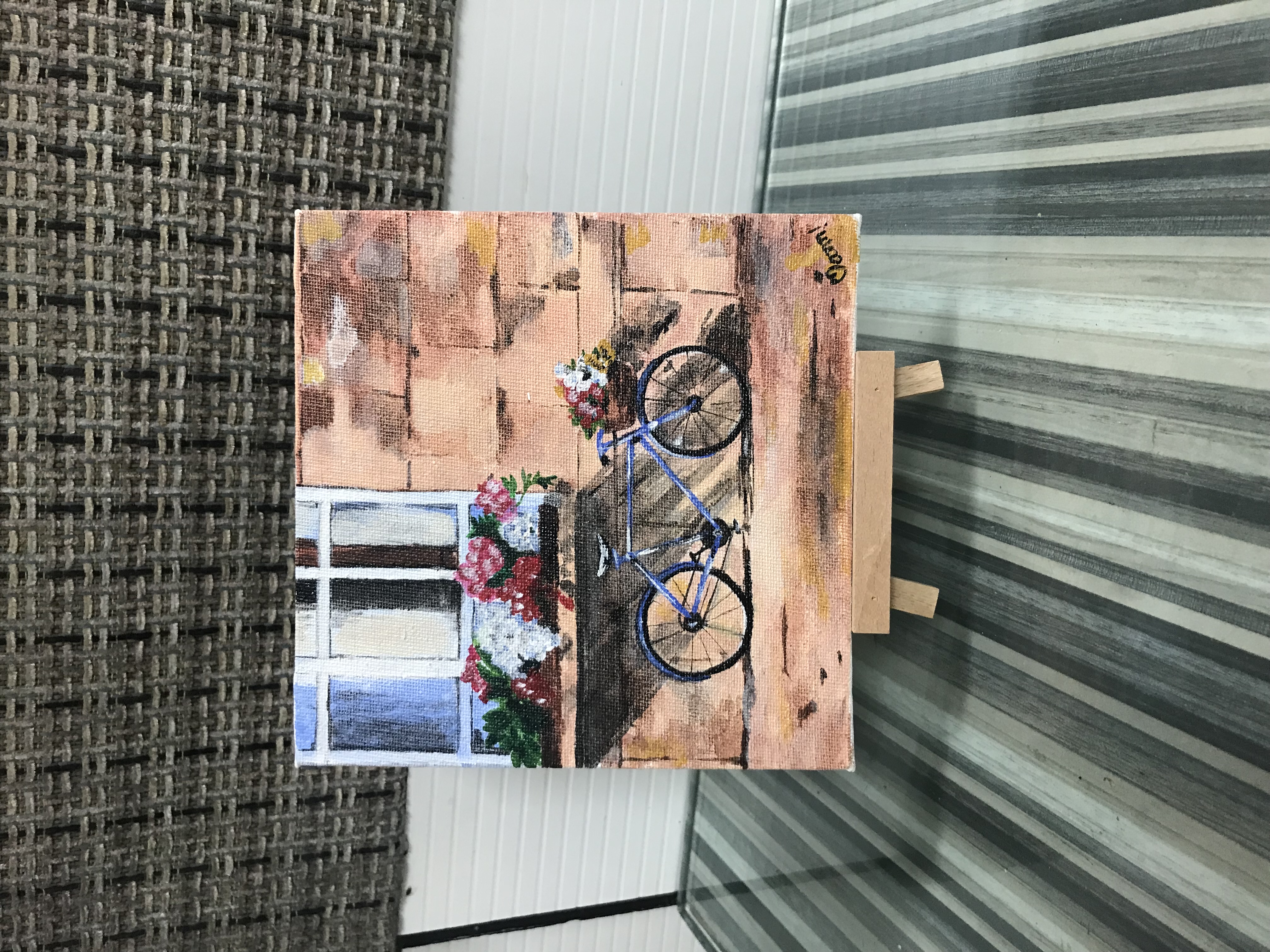 Hand-painted Bicycle Canvas Art