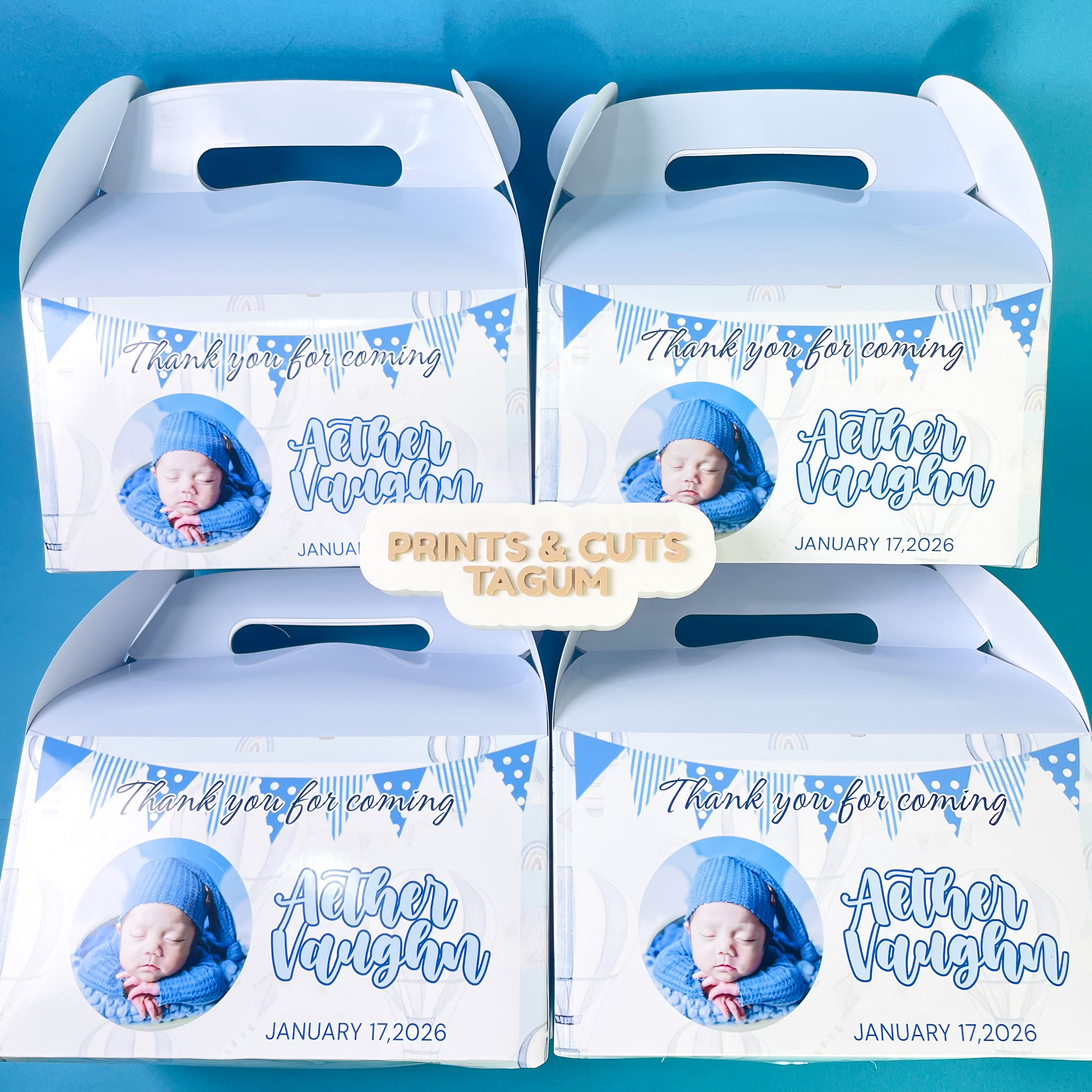 Customized Gable Box for Party Treats per Dozen (12's) – Personalized Favor Box for Birthdays & Events