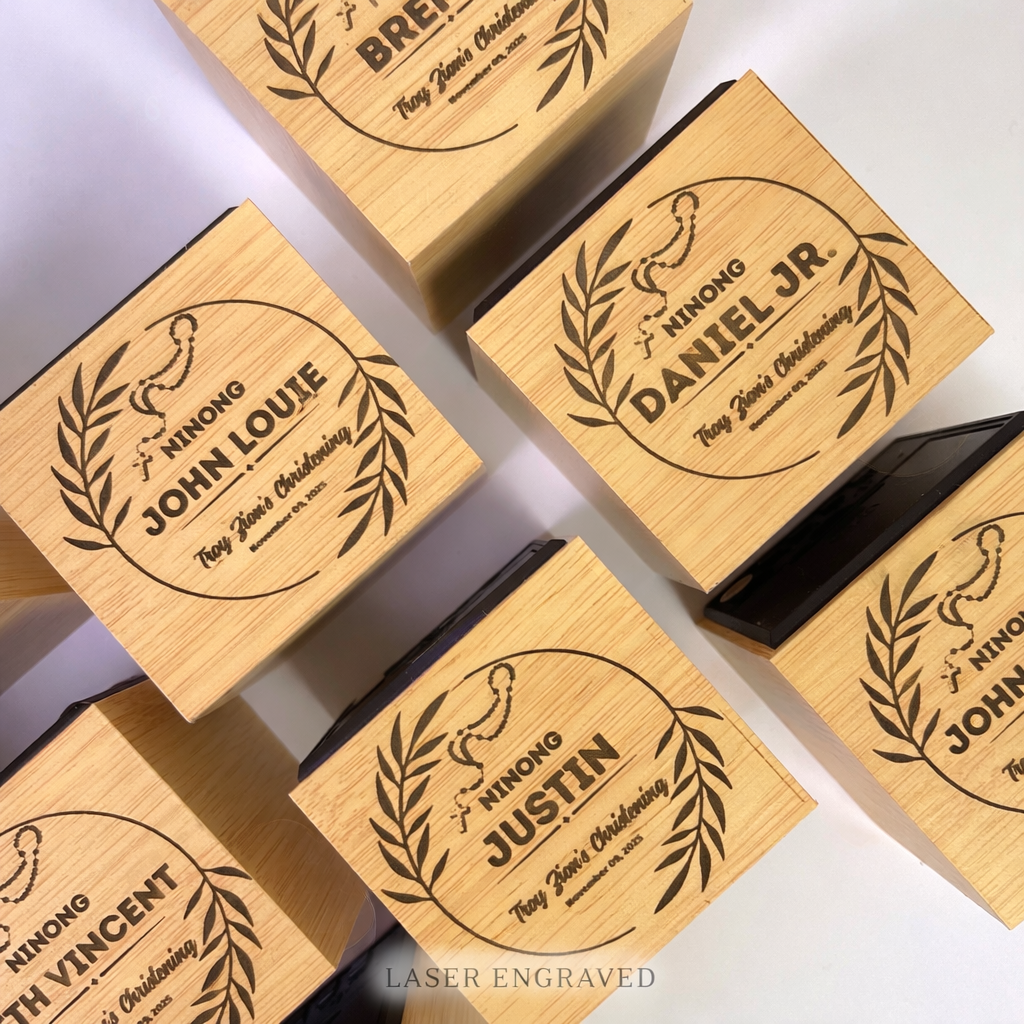 Laser Engraved Wooden Digital Clock – Personalized Wood Desk & Table Clock