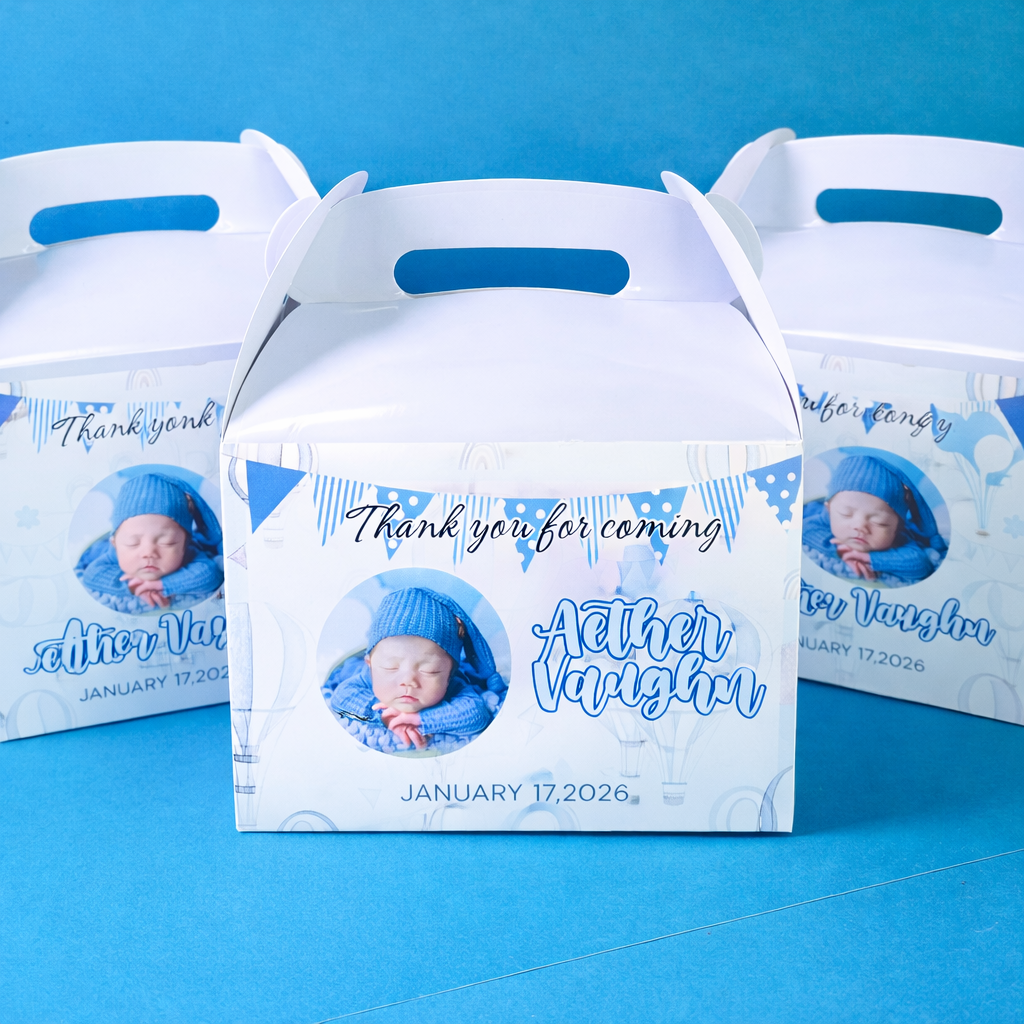 Customized Gable Box for Party Treats per Dozen (12's) – Personalized Favor Box for Birthdays & Events