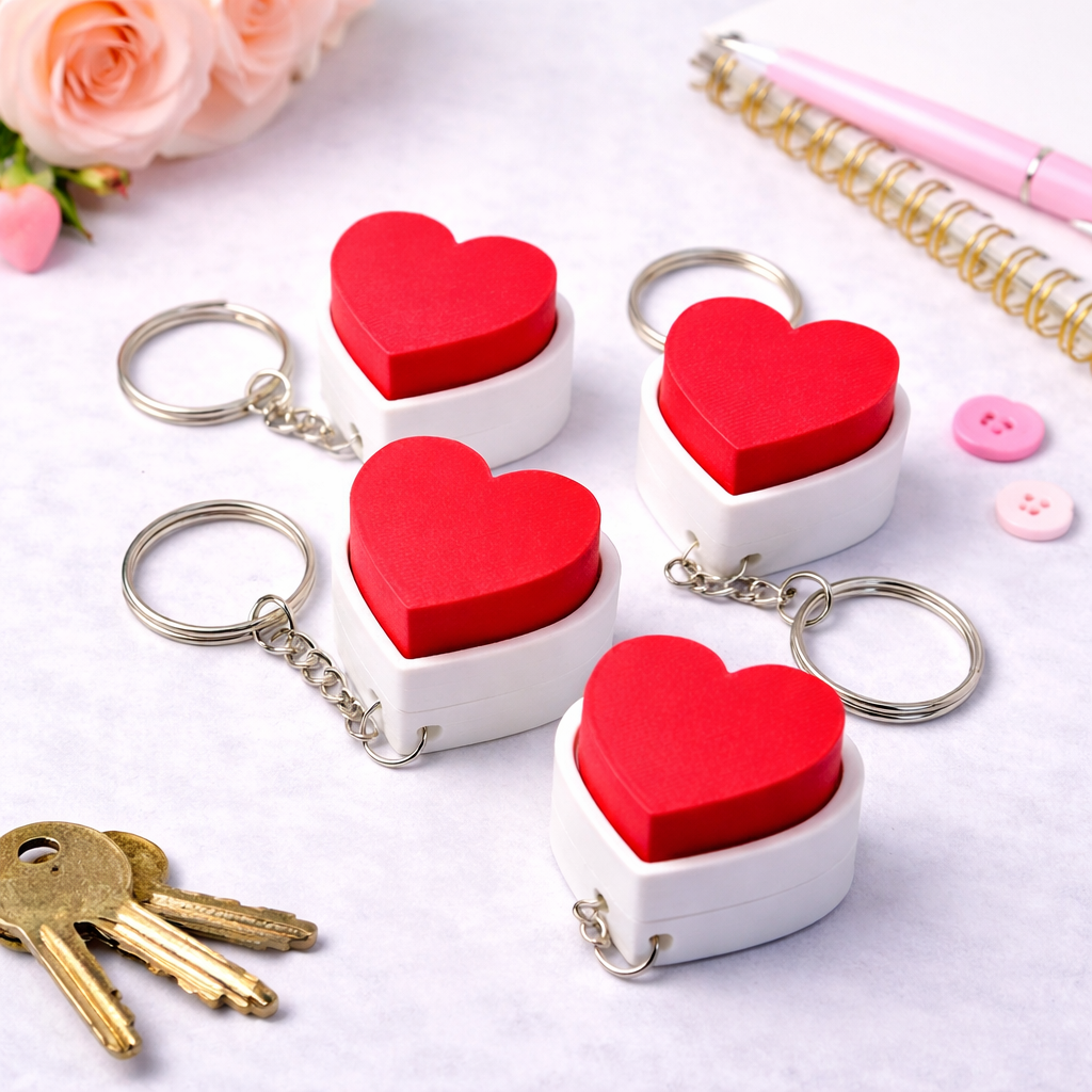 3D Printed Heart Shaped Fidget Clicker Keychain – Clicky Stress Relief Toy & Cute Accessory