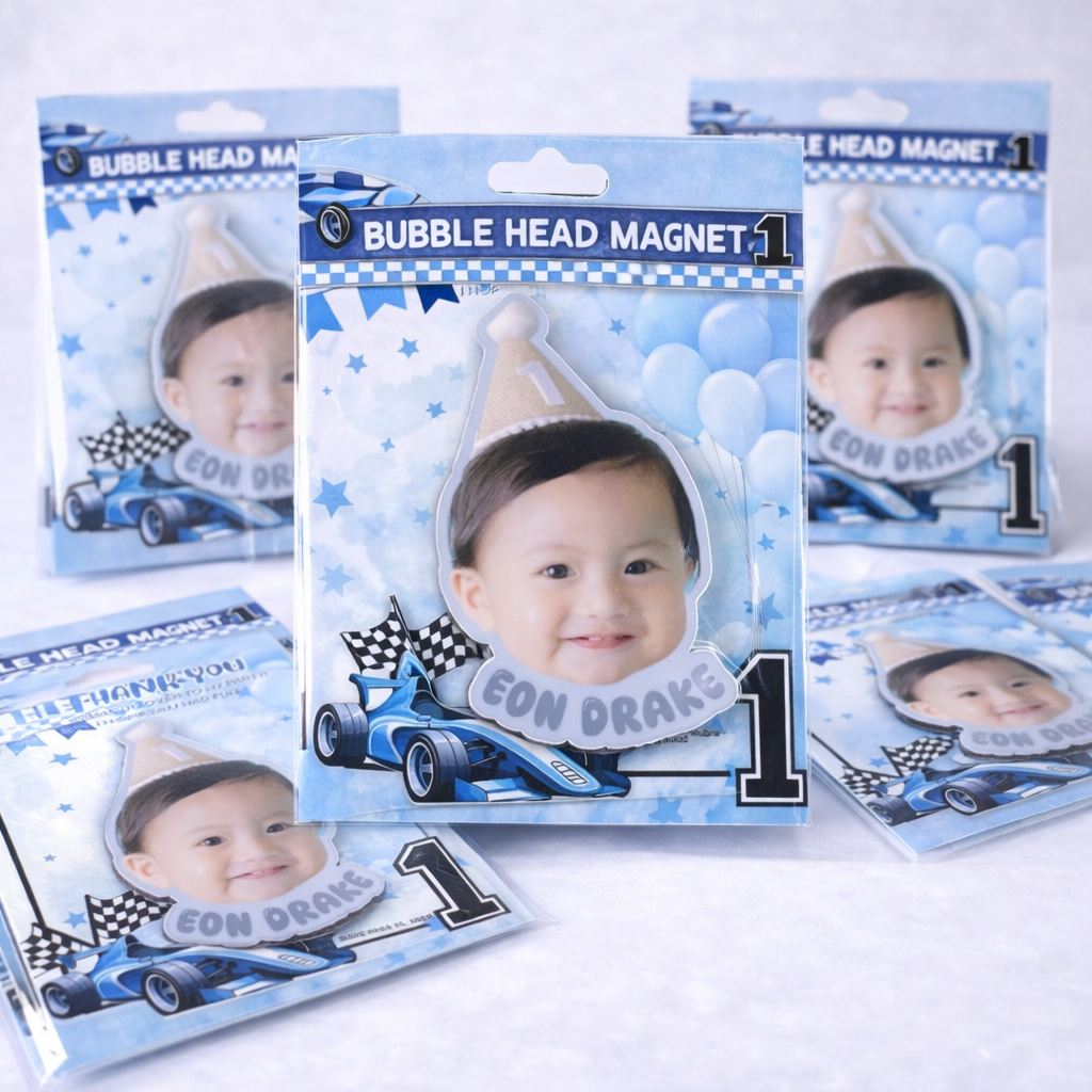 Custom Bubble Head Ref Magnet Souvenir | Personalized Cartoon Face Magnet Gift