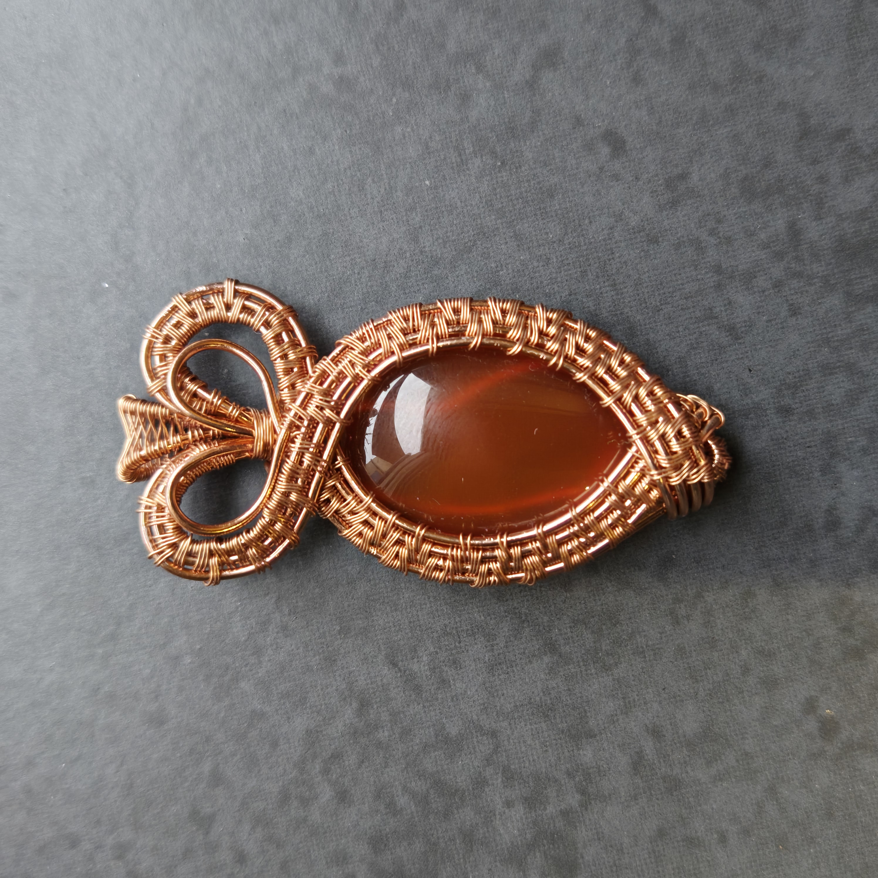 Pendentif en cuivre et Cornaline