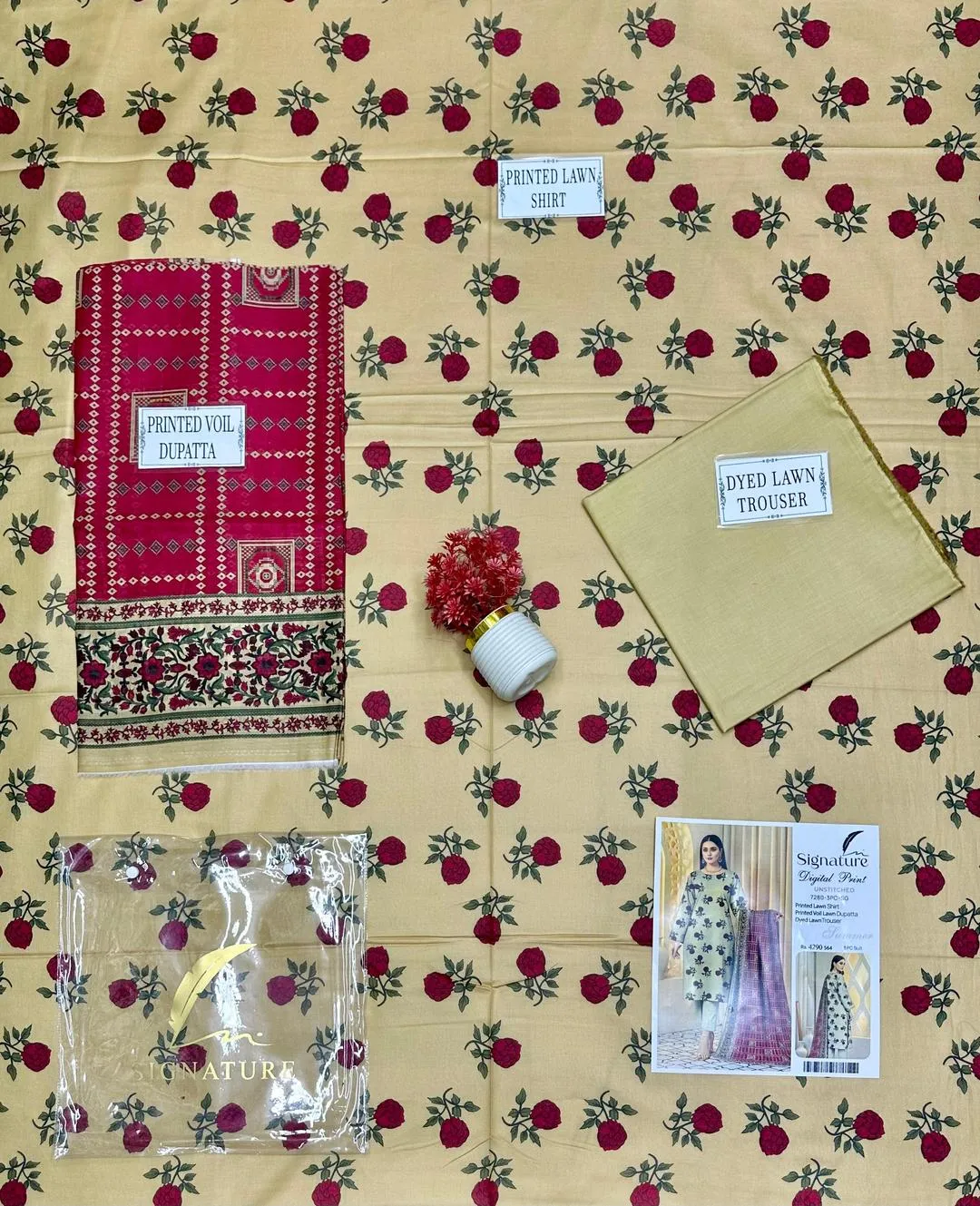 Off White Printed Lawn Suit - 3Pc Unstitched Collection