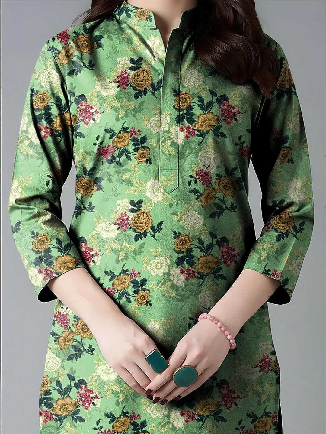 2 Pcs Women's Unstitched Printed Suit