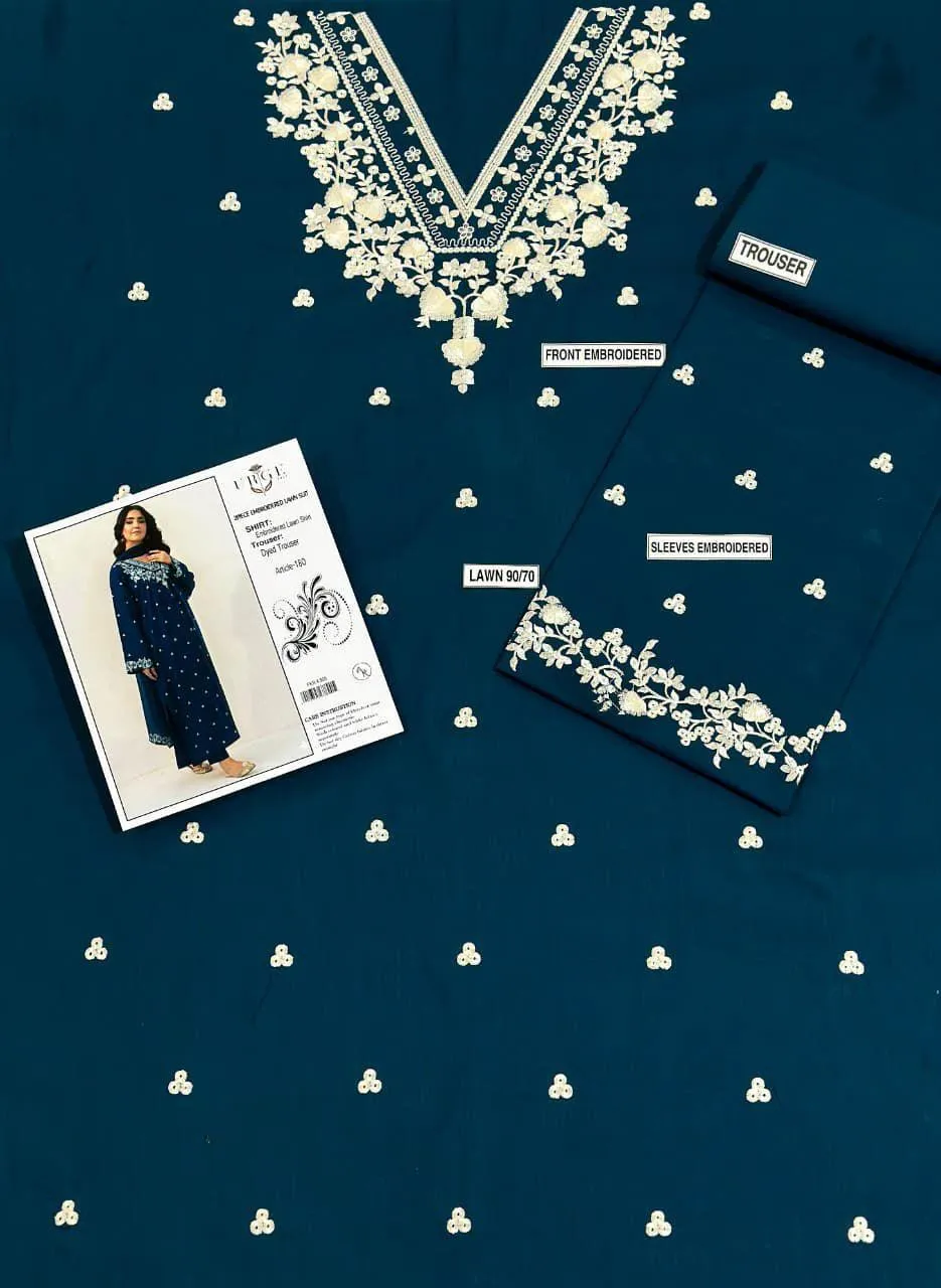 2 Pcs Women's Unstitched Embroidered Suit