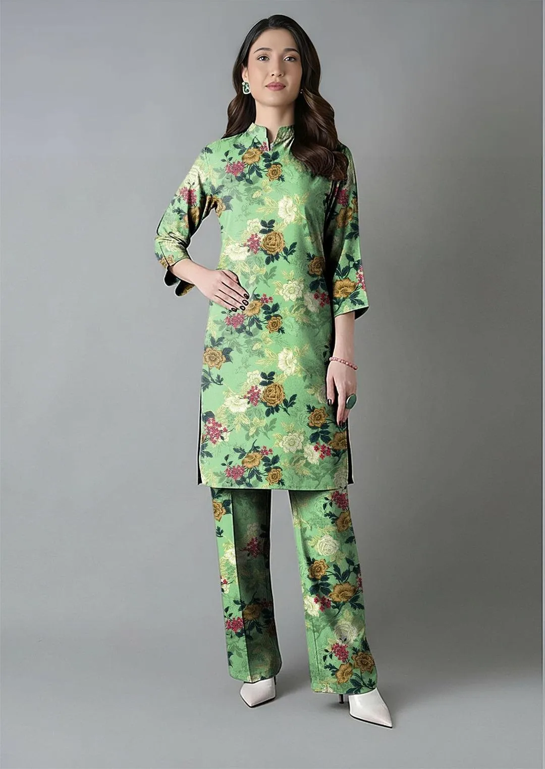 2 Pcs Women's Unstitched Printed Suit