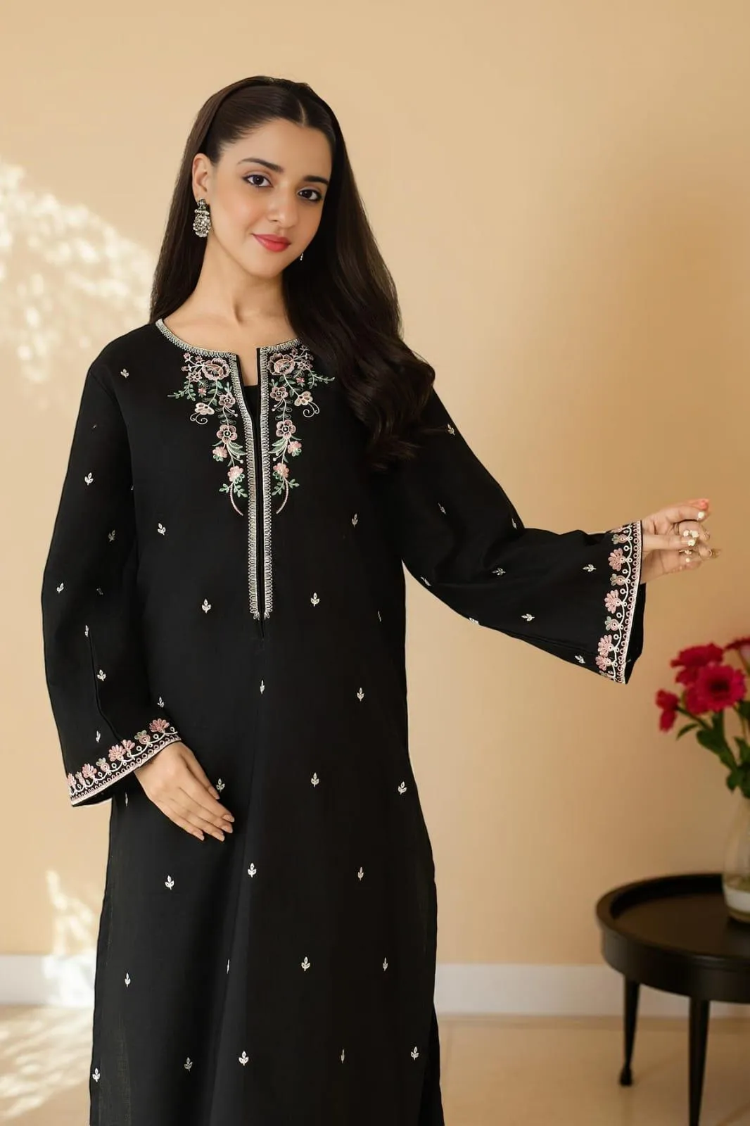 2 Pcs Women's Unstitched Embroidered Suit